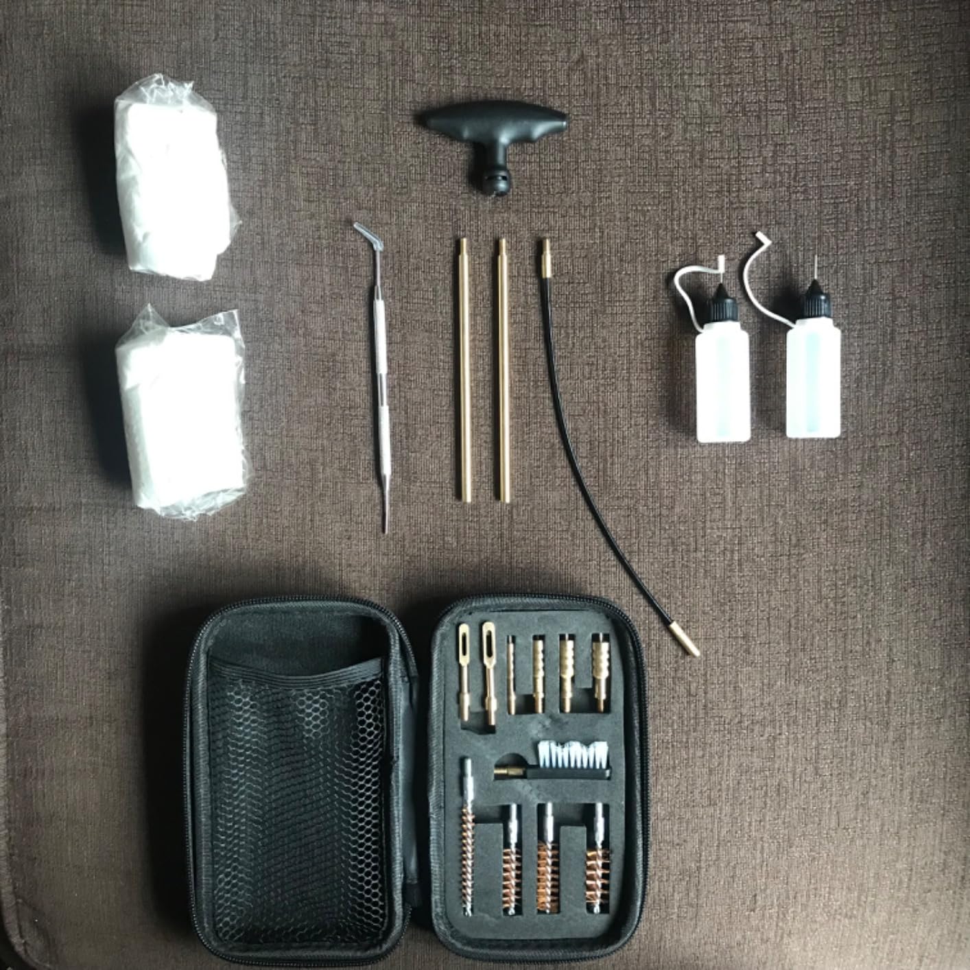 BOOSTEADY Universal Handgun Cleaning kit .22,.357,.38,9mm,.45 Caliber Pistol Cleaning Kit Bronze Bore Brush and Brass Jag Adapter customer photo 2