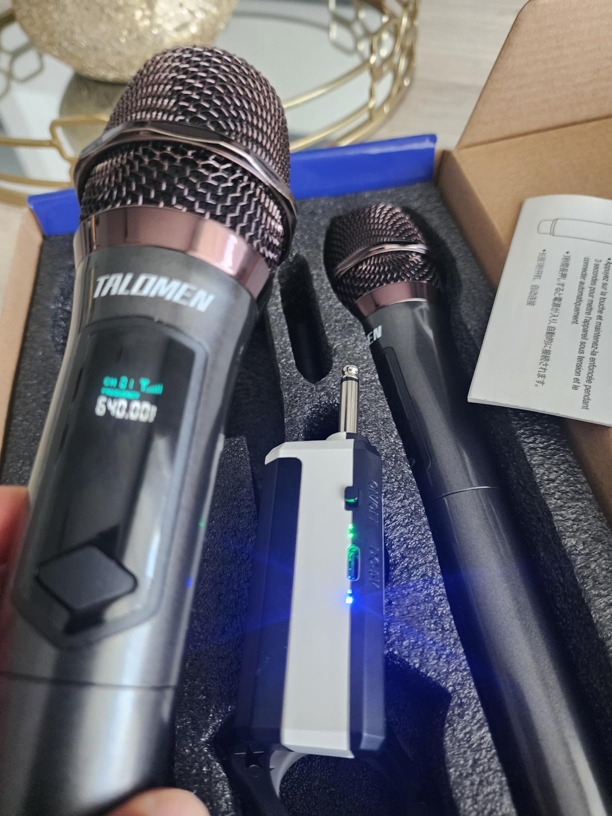 Wireless Microphone,Professional Dual Handheld Cordless Dynamic Mic System with Rechargeable Receiver(160 Ft),Karaoke Microphone Set for Singing,Karaoke,Wedding,DJ,Party,Speech,Church,K60-2 customer photo 2