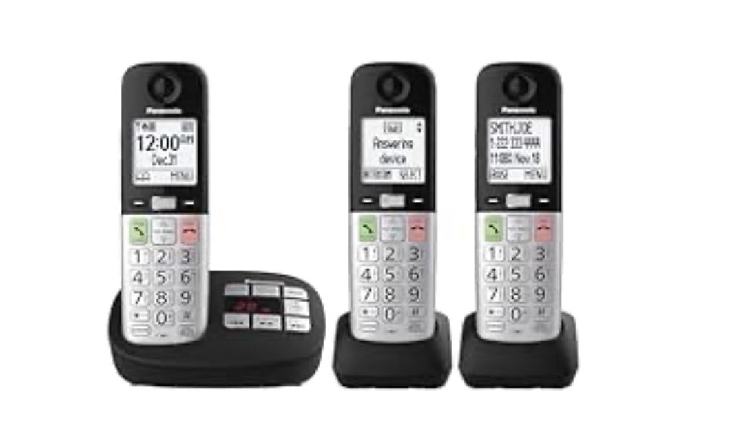 Panasonic Cordless Phone, Easy to Use with Large Display & Big Buttons, Flashing Favorites Key, Flashlight, Call Block, Volume Boost, Talking Caller ID, House Phones, 3 Handsets - KX-TGU433B customer photo 1