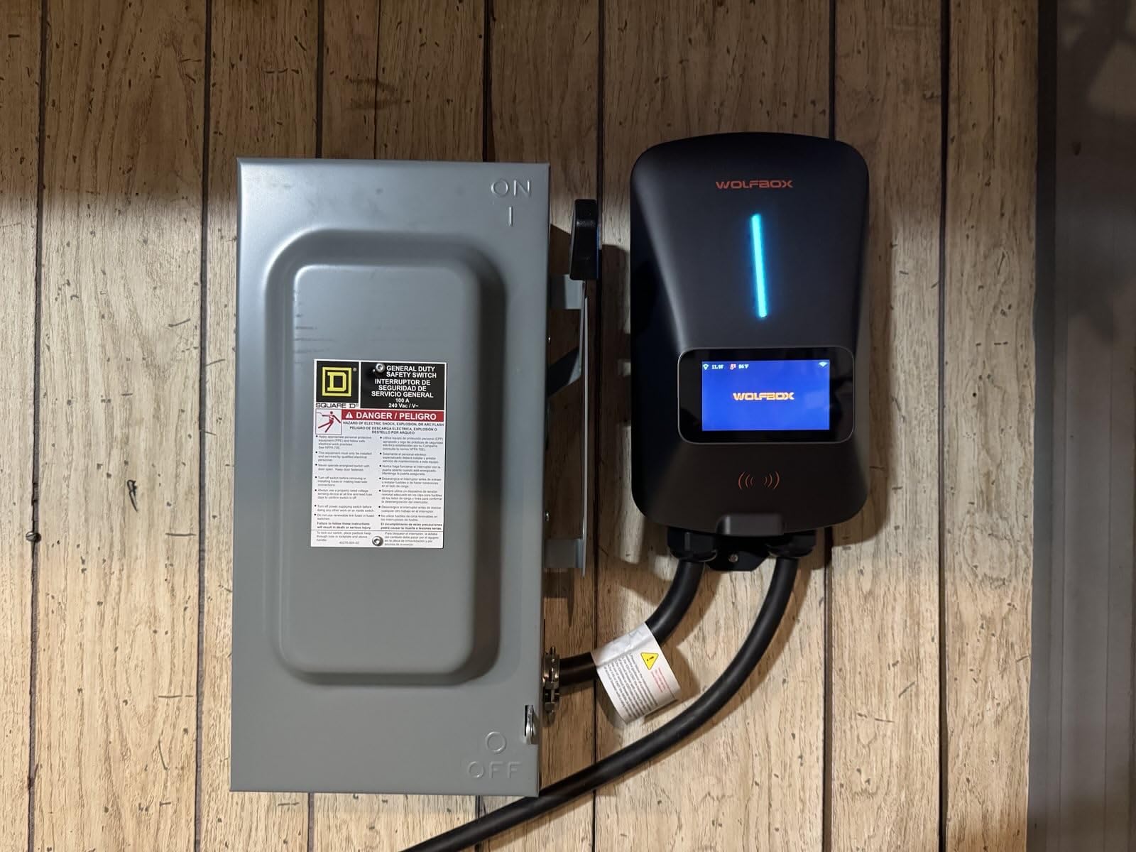 WOLFBOX Level 2 EV Charger 48 Amp - Smart Display, RFID Card, 25ft Cable, Outdoor/Indoor, Hardwired EV Charger Level 2, WiFi Enabled Electric Car Chargeing, 240V Electric Vehicle Charging Stations customer photo 1