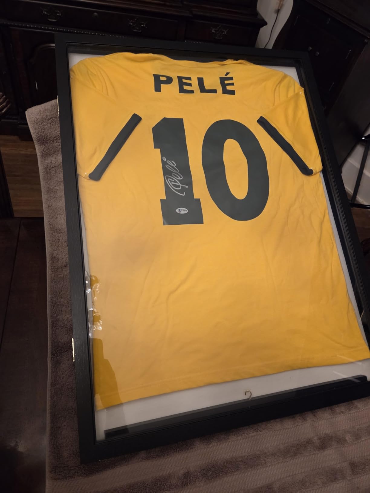 Jersey Wooden Frame Display Case - Shadow Box with 98% UV Protection Acrylic and Hanger for Baseball Basketball Football Hockey Sport Shirt and Uniform Gifts for Men (Black, 1 Pack) customer photo 2