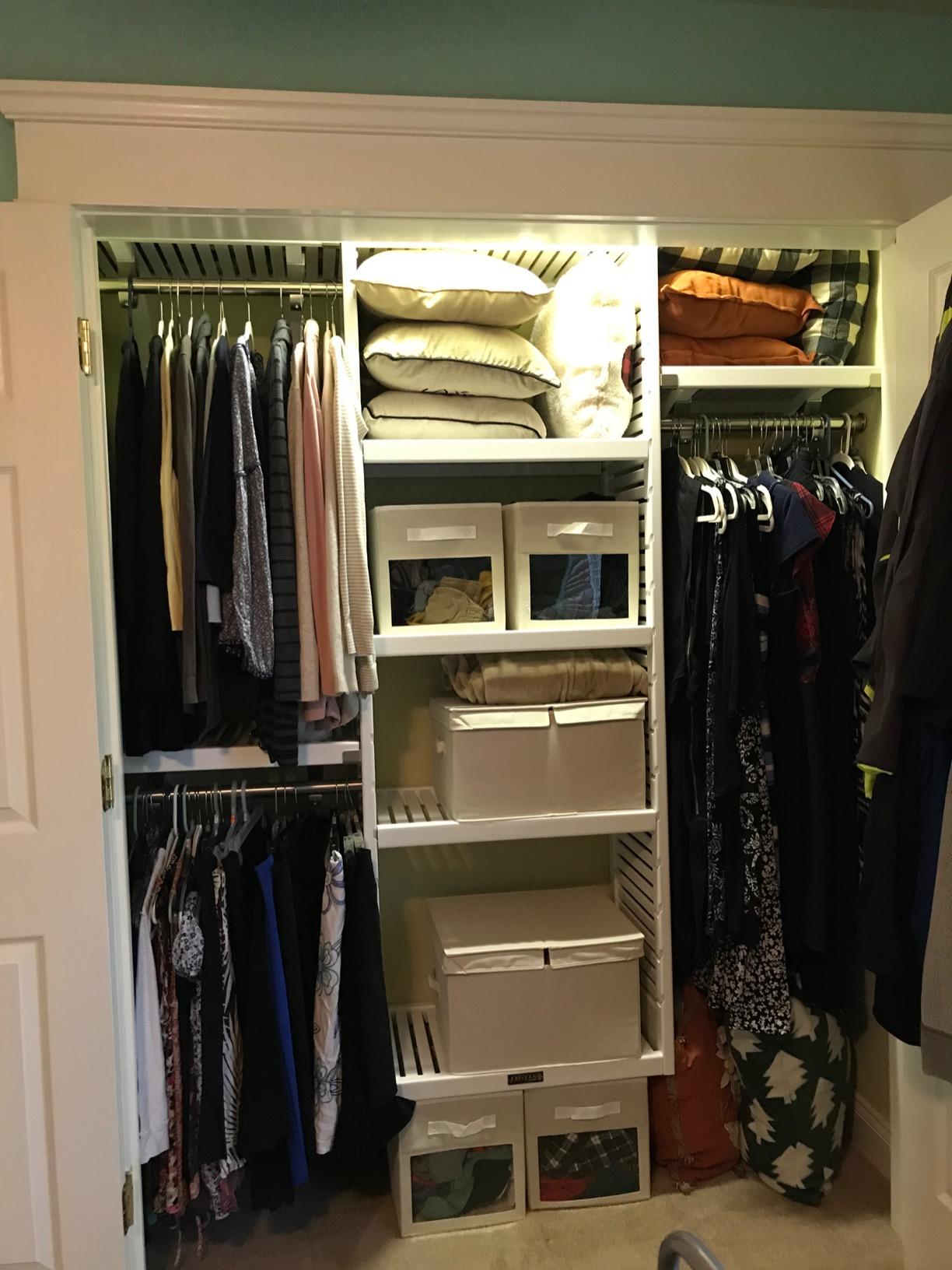 John Louis Home Solid Wood Walk-In Closet Organizer - 100% Real Wood Cut-to-Fit System with Adjustable Shelves, Metal Garment Bars & Ventilated Design (White Finish) customer photo 1