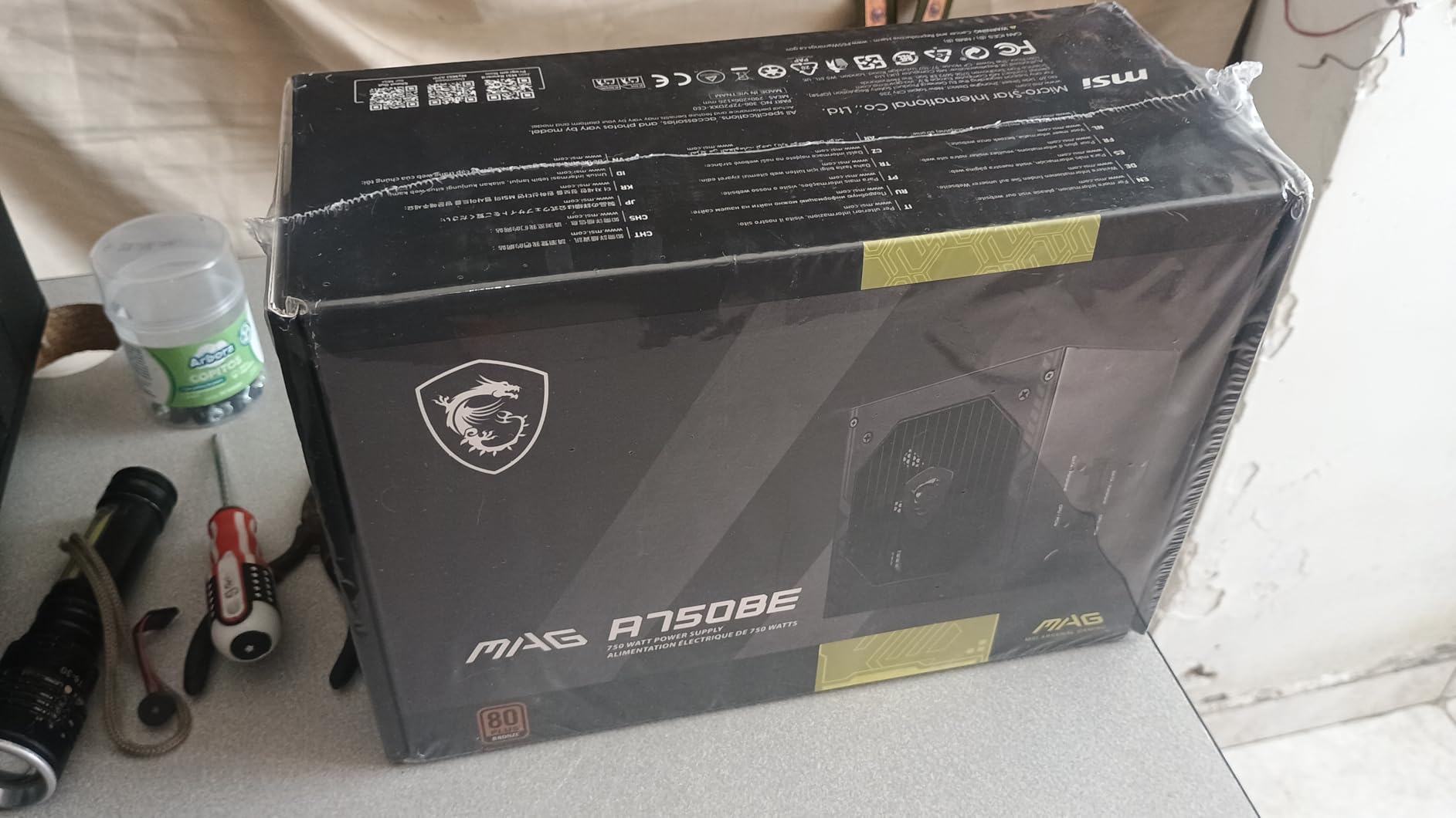 MSI MAG A750BE, Semi-Modular Compact 750W ATX Power Supply, 80+ Bronze, Low-Noise Fan, Active PFC Design, 5 Year Warranty customer photo 2