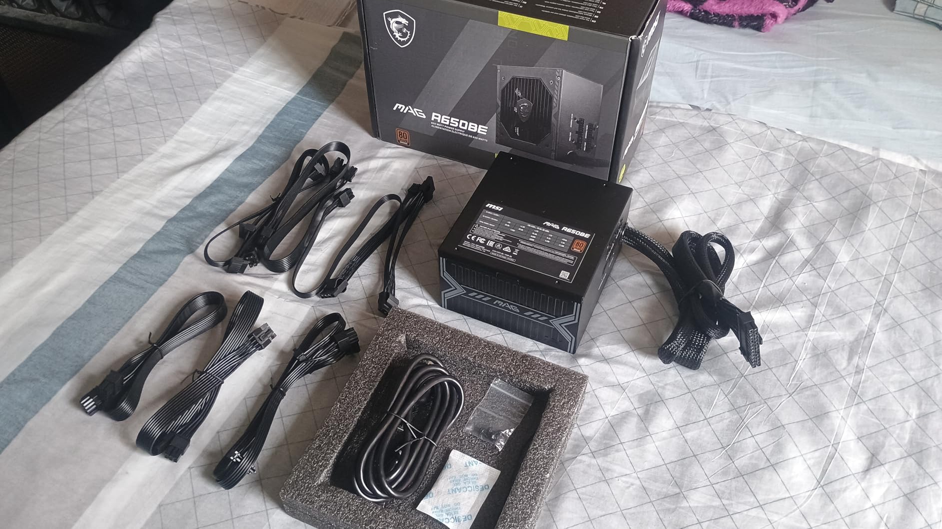 MSI MAG A650BE, Semi-Modular Compact 650W ATX Power Supply, 80+ Bronze, Low-Noise Fan, Active PFC Design, 5 Year Warranty customer photo 2