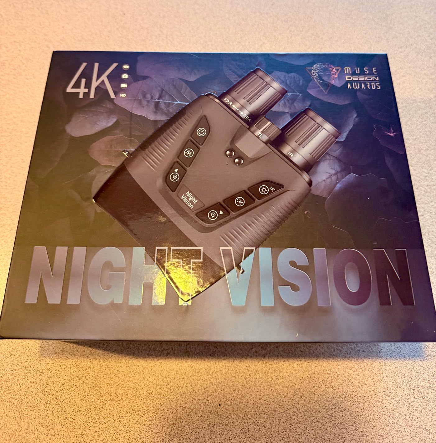 4K Night Vision Goggles, 58MP Full-Color Night Vision Binoculars with 10000mAh Rechargeable Battery, 64GB Card, 3.99