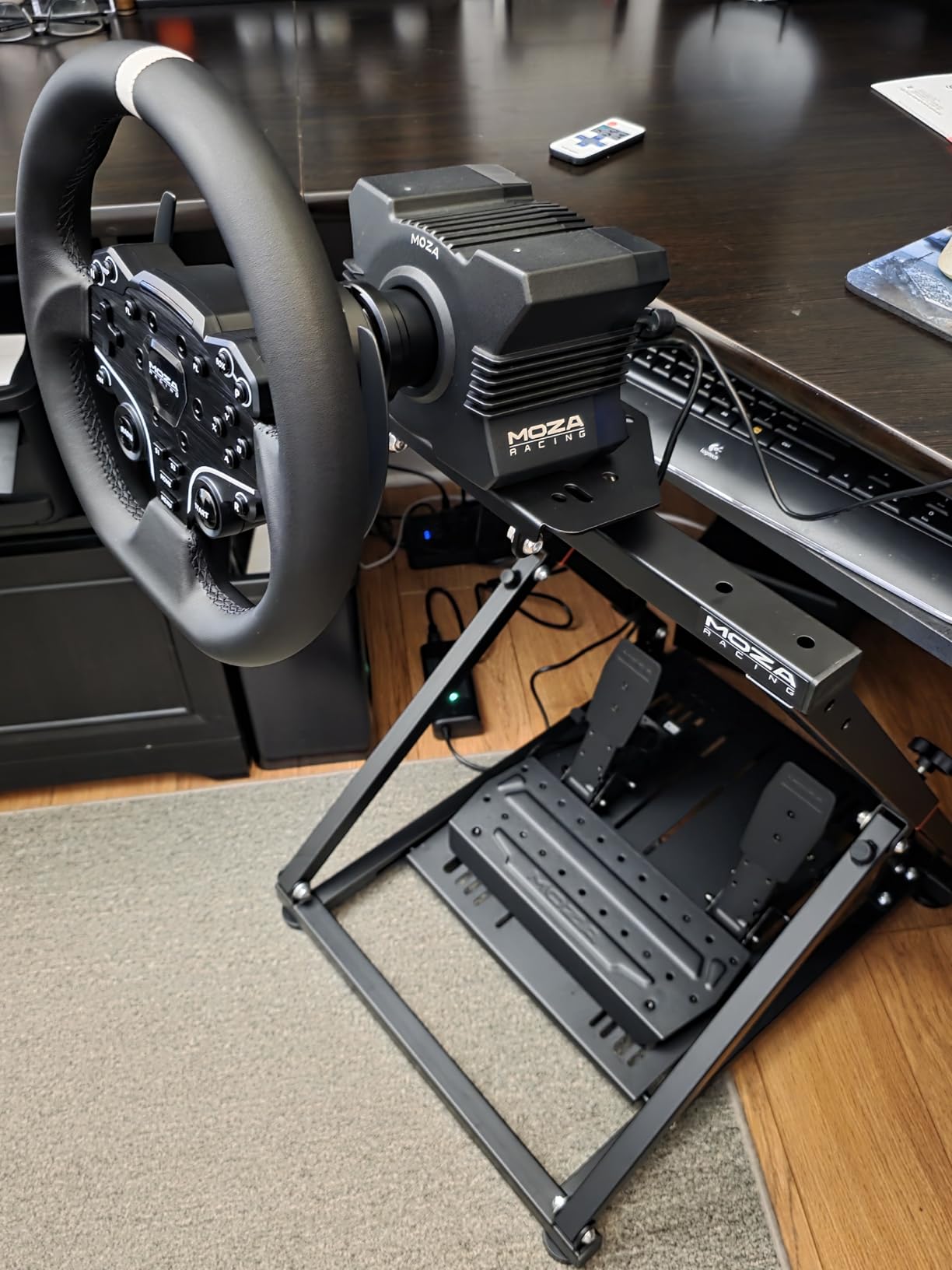 XRhinorth Racing Wheel Stand Steering Wheel Stand Racing Simulator Cockpit Support for Logitech G29 G920 G923 G27 G25 Thrustmaster T248 T300 TS-PC TS-XW T500 T500RS T300RS TX for Xbox PS4 PS5 PC customer photo 1