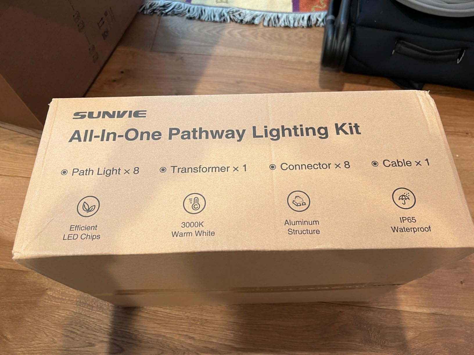 SUNVIE All-in-One LED Pathway Lighting Kit, 8-Pack Low Voltage Landscape Lights with Transformer and 100FT 16/2 AWG Wire, 3000K Waterproof Landscape Lighting with Connectors for Walkway Garden Yard customer photo 2