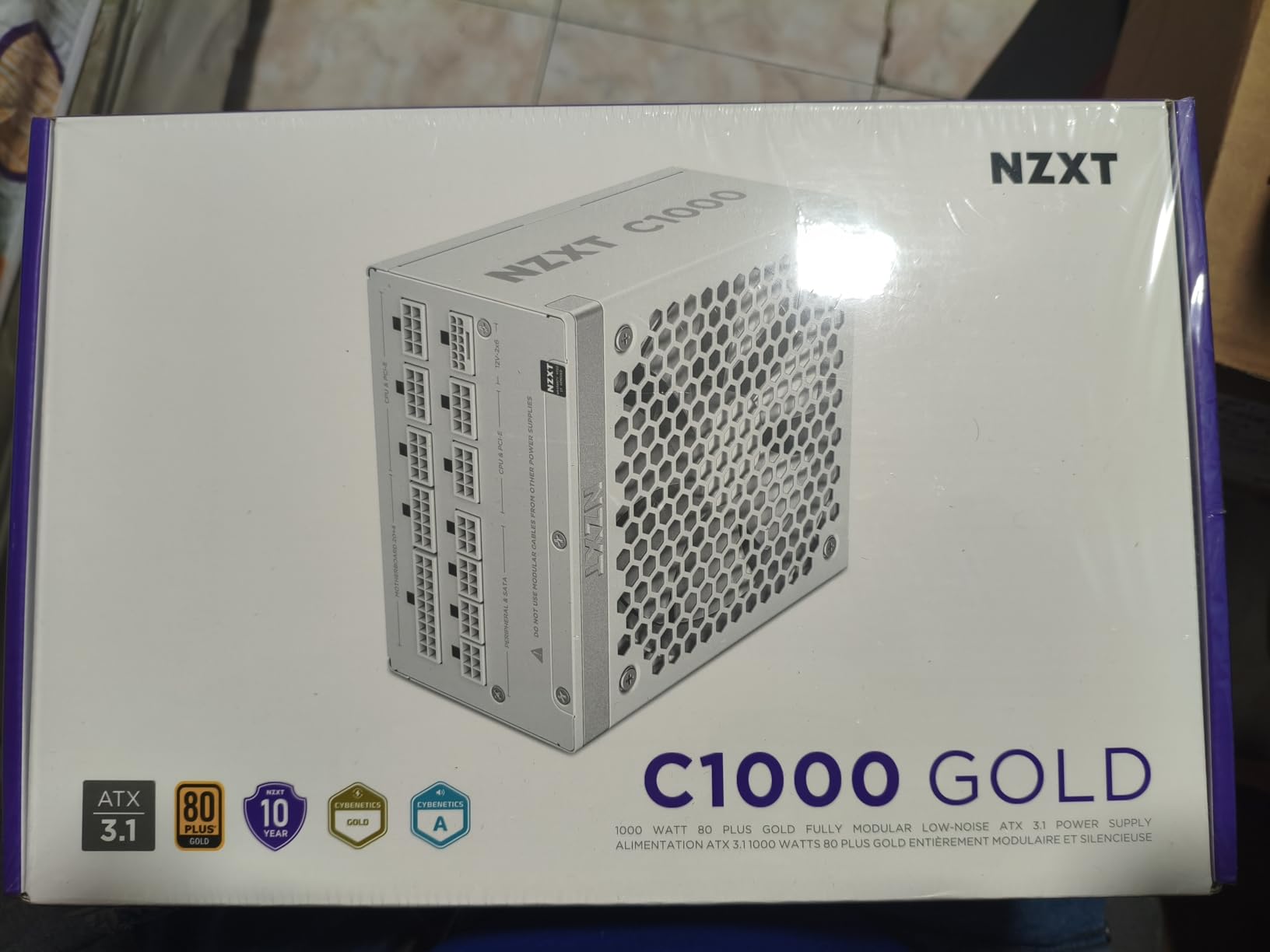 NZXT C1000 Gold ATX 3.1 - Fully Modular Low-Noise PC Gaming Power Supply - 1000 Watts - 80 Plus Gold - 12V-2x6 Connector - Zero Fan Mode - 100% Japanese Capacitors - Black customer photo 1