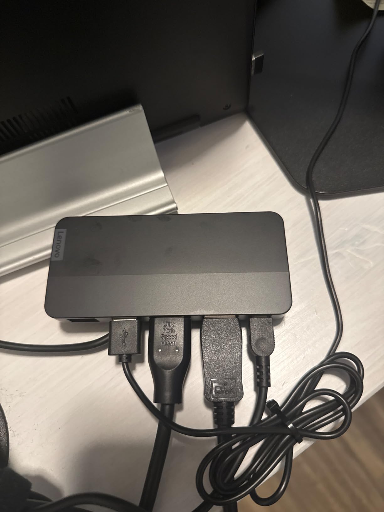 Lenovo USB-C Dual Display Travel Dock - 7 Ports, Integrated USB-C Cable, Universal Compatibility, Dual Displays at 4K - Black customer photo 2