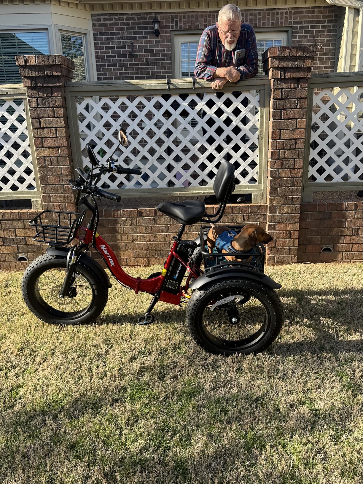 NARRAK Electric Tricycle for Adults,Fat Tire Folding Electric Trike,3 Wheels Electric Bicycle Bikes, Peak 1350W Step-Thru Etrike with Removable Battery and Large Basket for Women Men customer photo 1