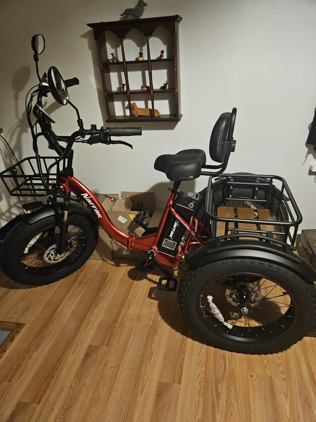 NARRAK Electric Tricycle for Adults,Fat Tire Folding Electric Trike,3 Wheels Electric Bicycle Bikes, Peak 1350W Step-Thru Etrike with Removable Battery and Large Basket for Women Men customer photo 2