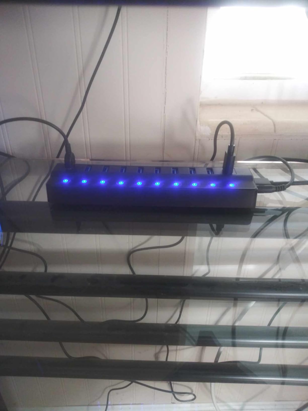 Powered USB Hub 3.0, 10-Port USB Splitter Hub with Individual On/Off Switches and 12V/2A Power Adapter USB Extension customer photo 2