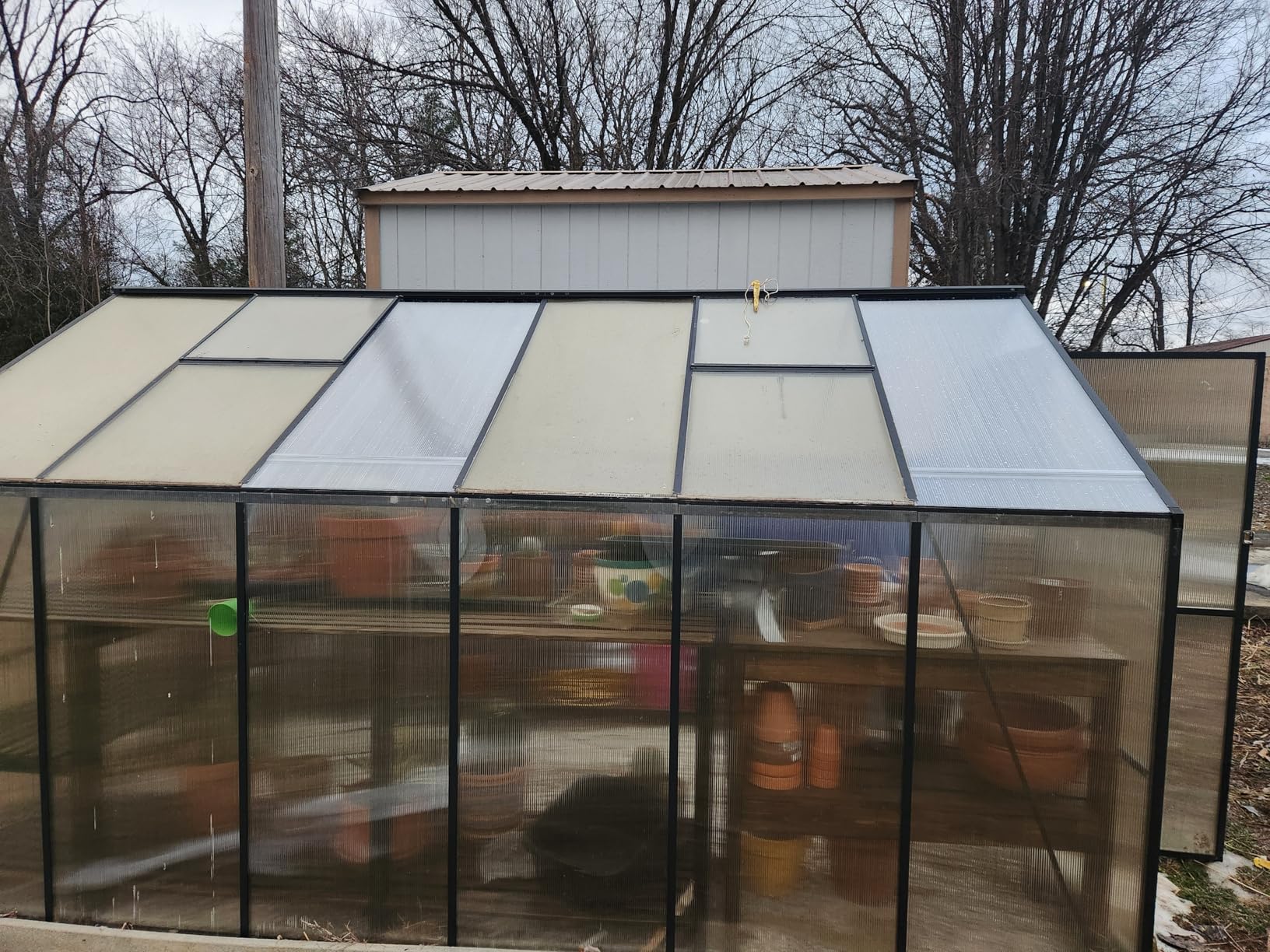 UMIG 12 PCS 4' x 2' x 0.16'' Polycarbonate Greenhouse Panels, Twin-Wall Waterproof UV Protected Corrugated Plastic Roof Panels Sheets customer photo 1