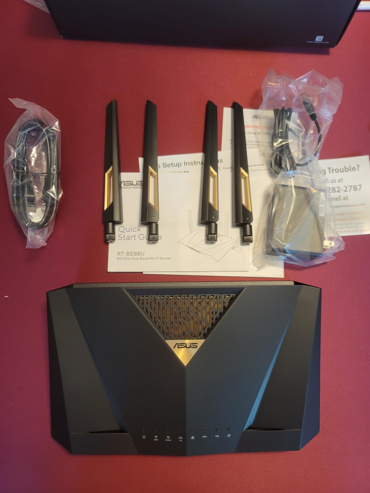 ASUS RT-BE88U Dual-Band WiFi 7 AiMesh Extendable Performance Router, 4K-QAM, MLO, Dual 10G Ports, SFP+, 4X 2.5G Ports, 4X 1G Ports, 34G WAN/LAN Capacity, Network Security customer photo 1