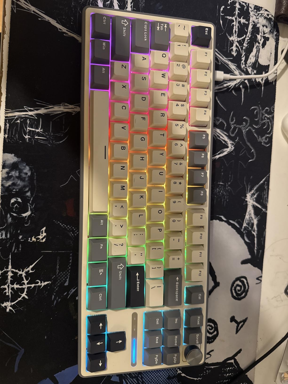 RK ROYAL KLUDGE R87 Pro Wired Mechanical Keyboard with Hot Swappable Knob 75% RGB Backlit Gaming Keyboard 88 Keys TKL Gasket Mounted with QMK/VIA and Linear Creamy Switch customer photo 2
