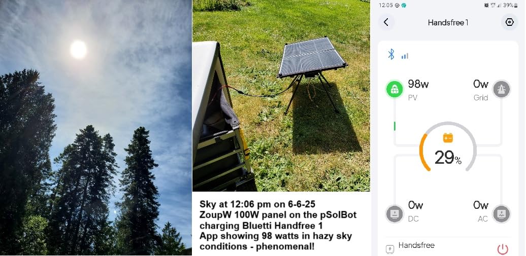 100W Portable Solar Panel N-Type 16BB,25% Efffciency Ultralight 7.98lbs Foldable Solar Charger for Jackery 300/EcoFlow River/Bluetti/Anker Solix, IP67 Waterproof for RV Camping Off-Grid customer photo 2