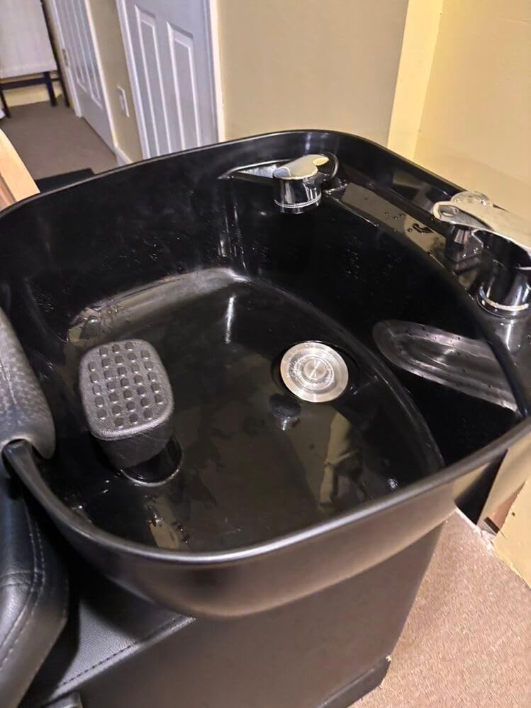 Shampoo Bowl and Chair Set for Salon, Backwash Barber Chair, ABS Plastic Shampoo Bowl Sink Unit w/Storage Box for Beauty Spa Barbershop customer photo 1