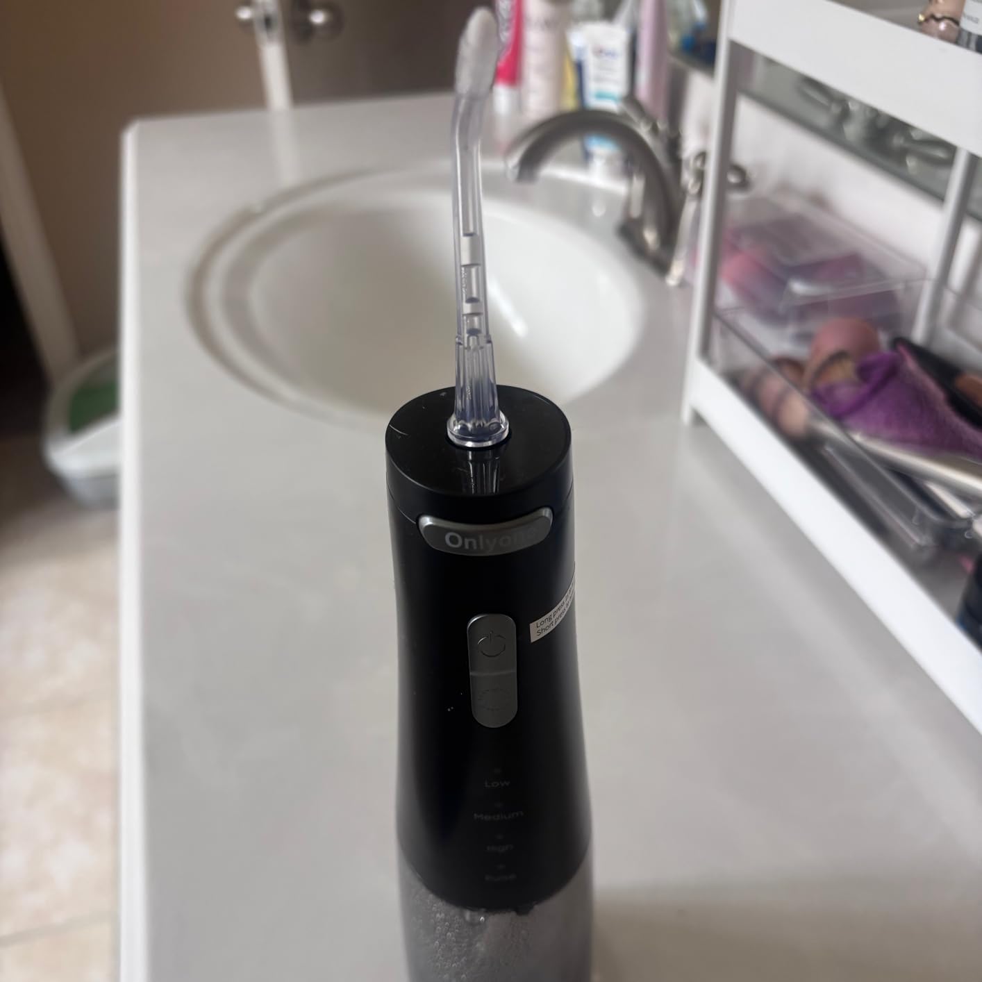 Onlyone Rechargeable Cordless Water Flosser with Adjustable Water Pressure for Daily Oral Care, Power Dental Flosser for Home and Travel Use, Portable Oral Irrigator for Sensitive Gums and Braces Care customer photo 1