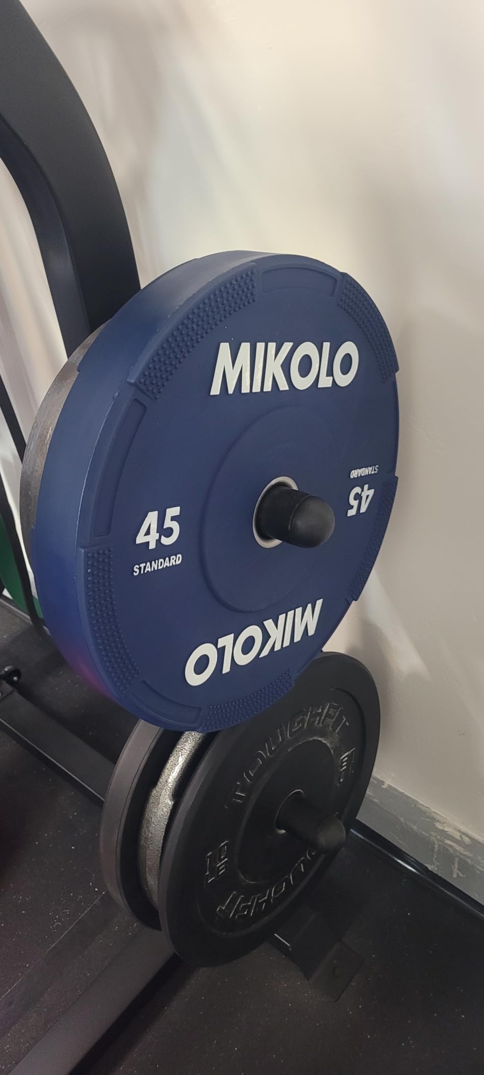 Mikolo Olympic Bumper Plates Set, 100% High-Density Low-Bounce Rubber Weight Plates with Steel Inserts, IWF Color-Coded Quiet Barbell Plates for Deadlifts, Squats & Home Gym Strength Training customer photo 1