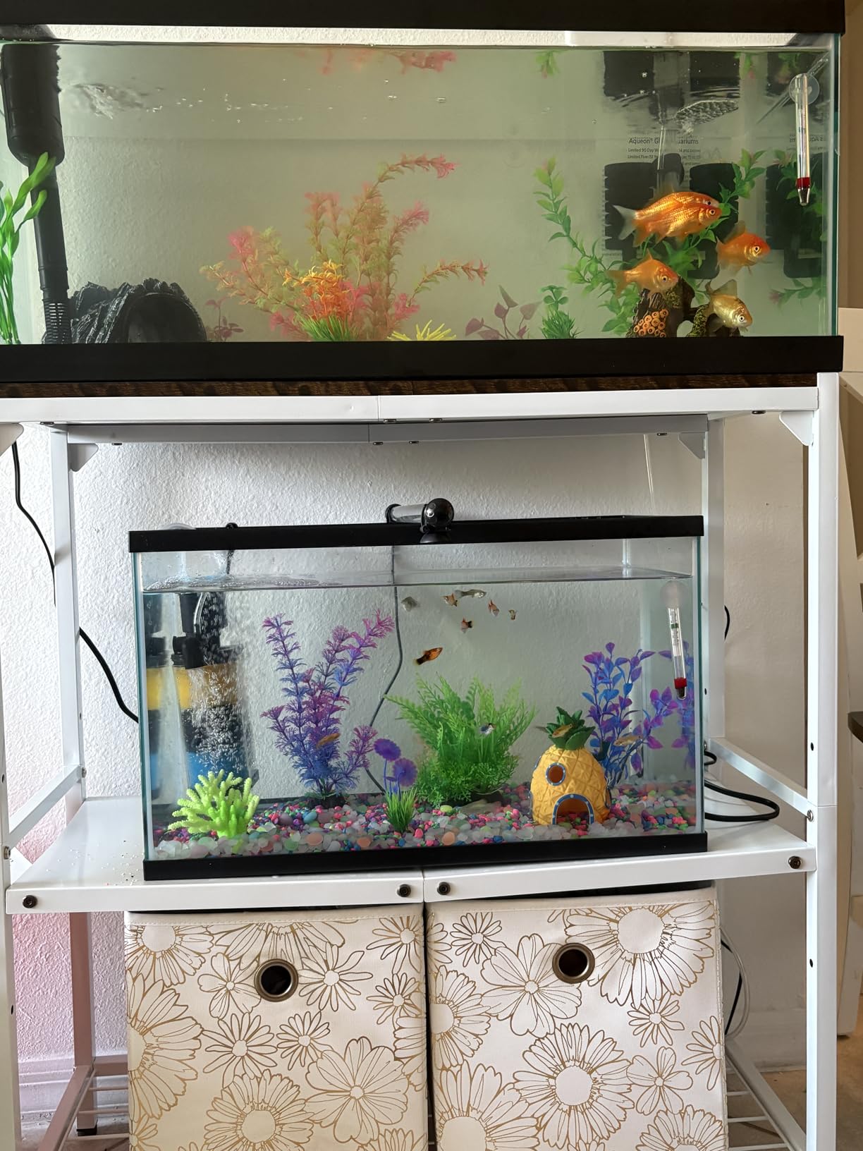 20-30 Gallon Aquarium Stand, Fish Tank Stand with Adjustable 3-Tier Storage Shelf, Heavy Duty Reptile Breeder Turtle Tank Terrarium Rack Table for Home Office, 30