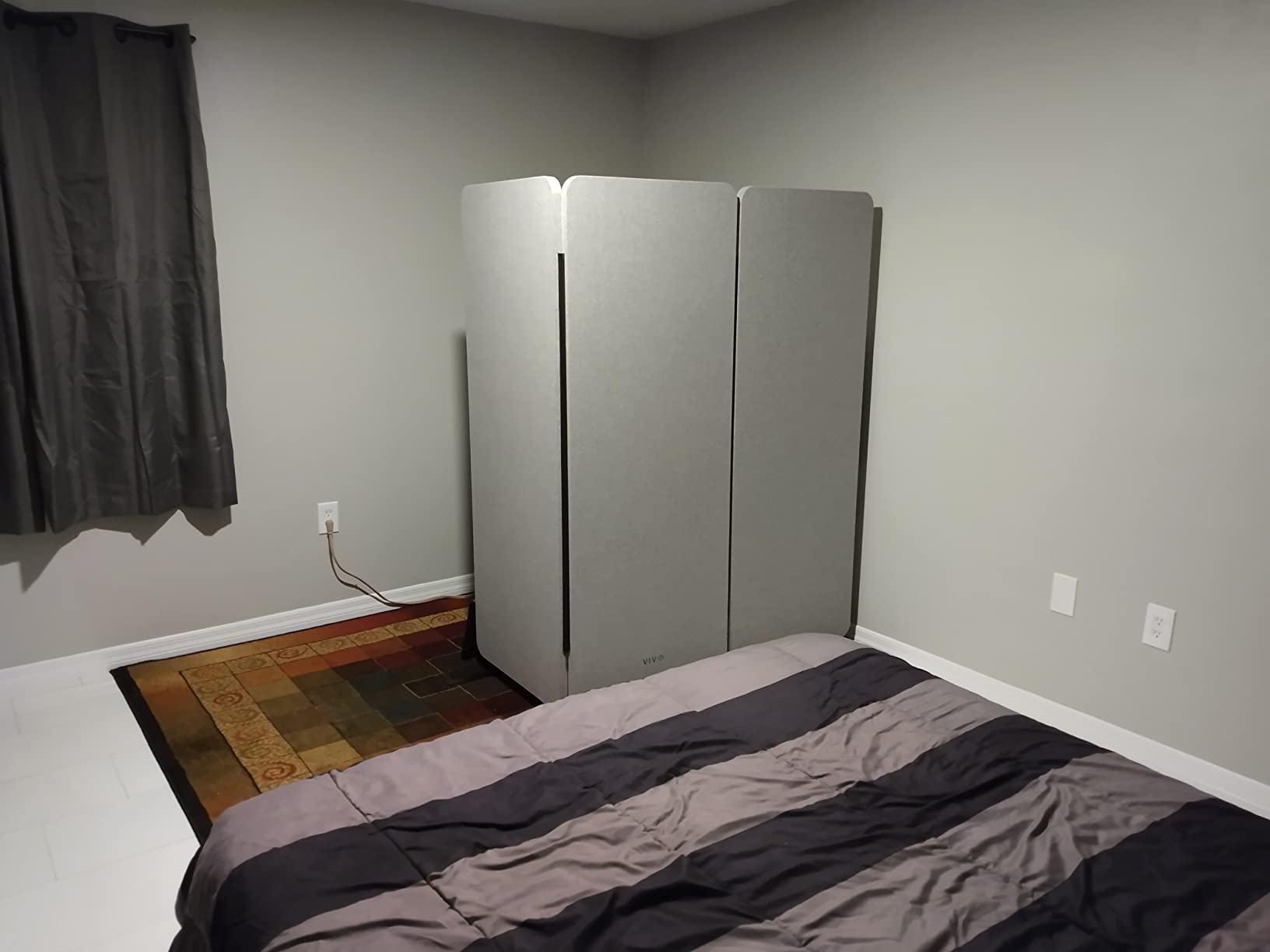 VIVO Freestanding 72 x 56 inch Privacy Panel, Cubicle Divider, Acoustic Wall Partition, x3 24 inch Panels, Gray, PP-3-S072G customer photo 1