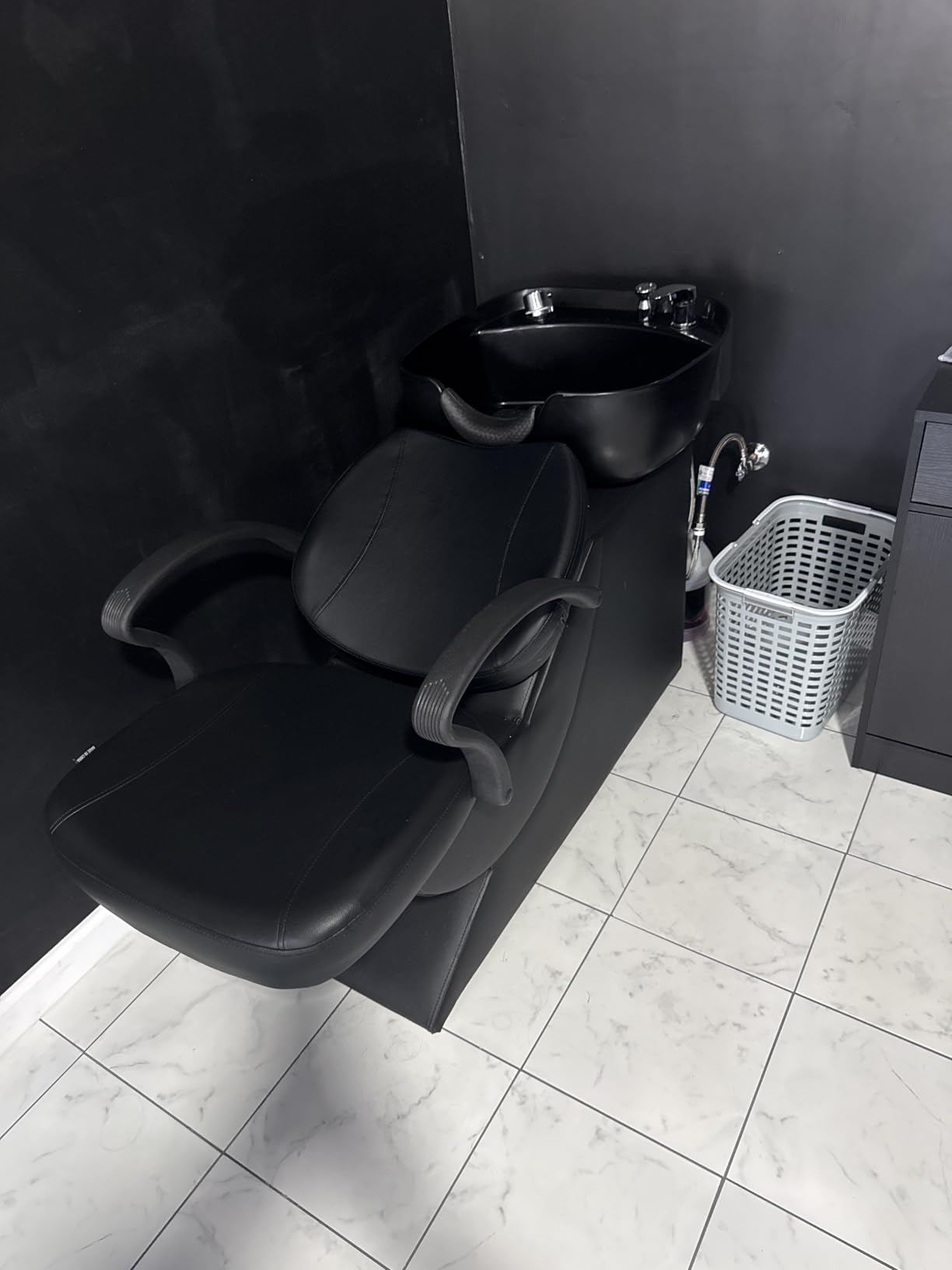 Shampoo Bowl and Chair Set for Salon, Hair Washing Station for Hair Stylist, ABS Shampoo Bowl Sink Chair with Side Store Compartment for Spa Beauty Barbershop customer photo 1