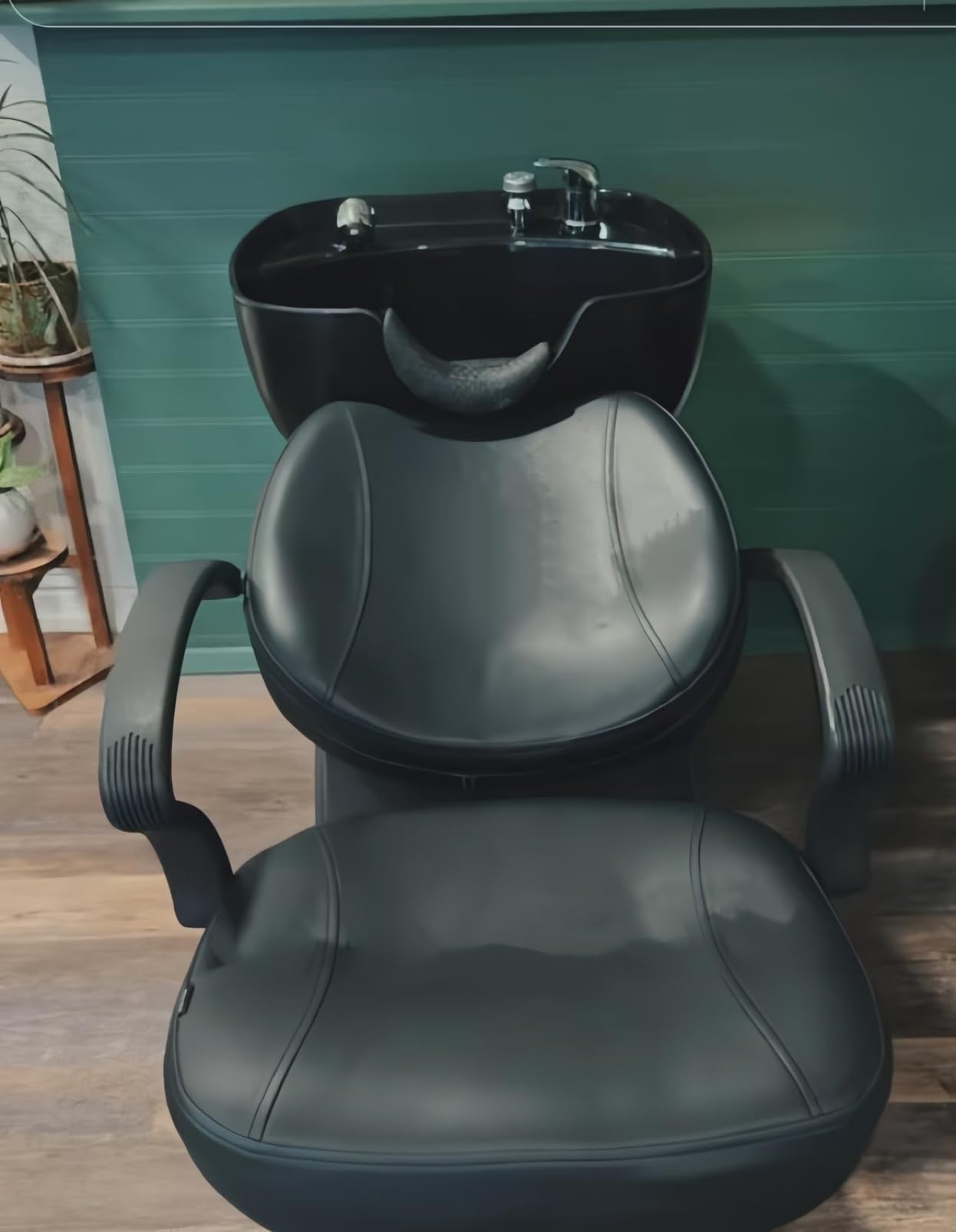 Shampoo Bowl and Chair Set for Salon, Hair Washing Station for Hair Stylist, ABS Shampoo Bowl Sink Chair with Side Store Compartment for Spa Beauty Barbershop customer photo 2