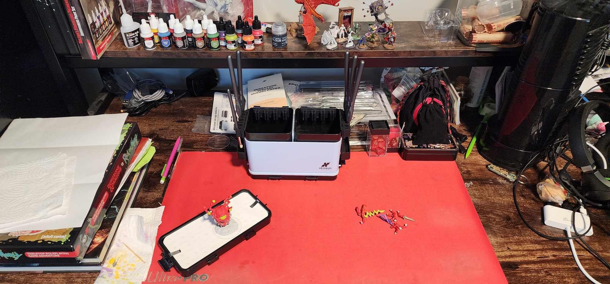 Portable All-in-One Modular Painting Station with Paint Brush Cleaner and Holders, Wet Paint Palette Tray with Lid for Miniature Painting and Acrylic Paints (Standard Set) customer photo 2