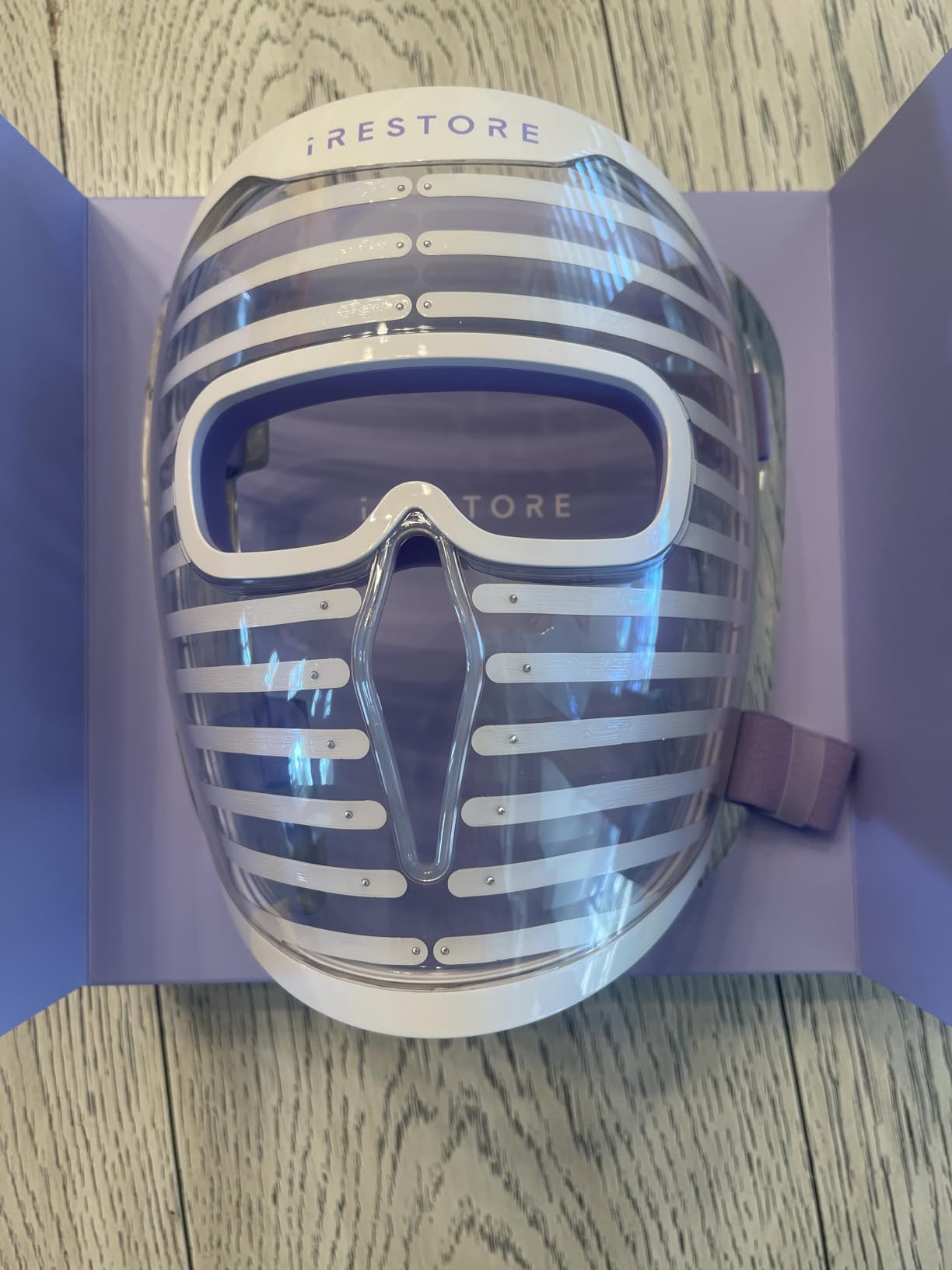 iRestore LED Face Mask for Youthful Skin, Red Light Therapy for Face, Red, Blue & Infrared Therapy for Wrinkles, Fine Lines, Dark Spots with 360 LEDs, Skincare Device for Women & Men customer photo 1