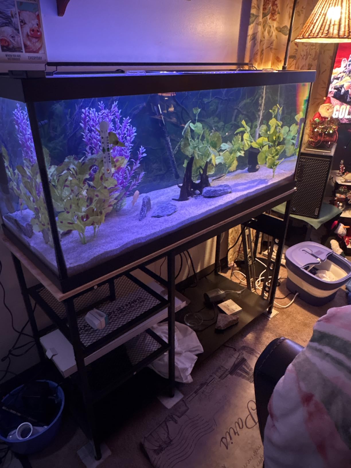 55-75 Gallon Fish Tank Stand: Heavy Duty Aquarium Stand with Power Outlets and Cabinet for Fish Tank Accessories Storage - Metal Frame, 1200LBS Capacity, Suitable for Fish & Reptile Terrariums customer photo 2