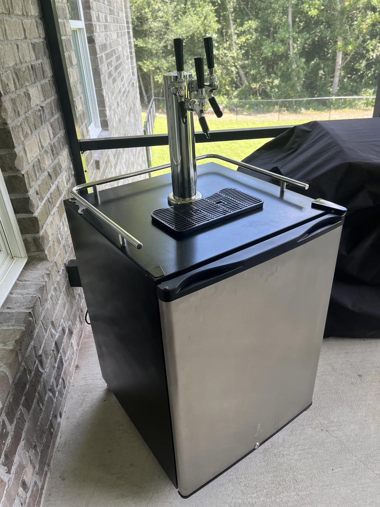 HCK Kegerator, 24 inch Outdoor Undercounter Refrigerator, 2 in 1 Full Size Beer Kegerator with 3 Taps Draft Beer Dispenser, Freestanding, Stainless Steel Door, Ideal for Patio and Outdoor Kitchen customer photo 1