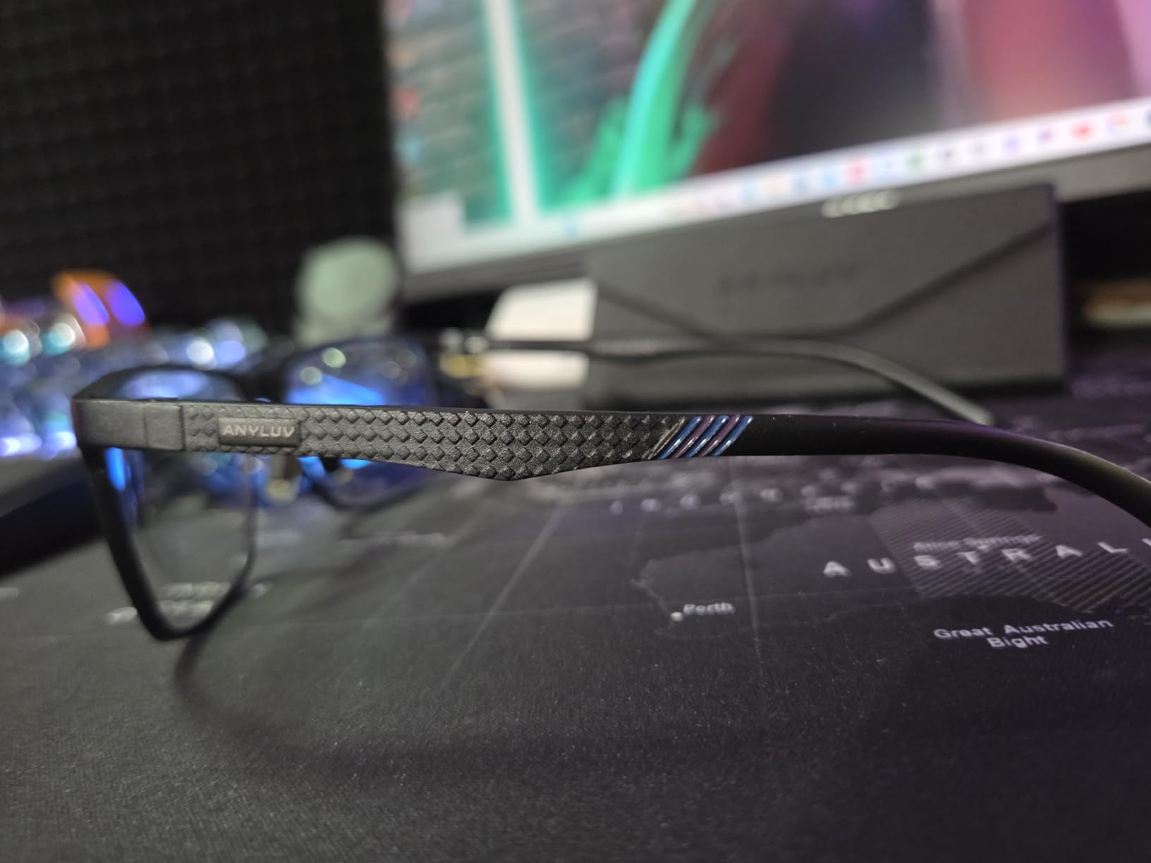 ANYLUV Blue Light Glasses Men, Relieve Eyestrain and Eye Protection, Al-Mg Metal Computer Blue Light Blocking Glasses customer photo 2