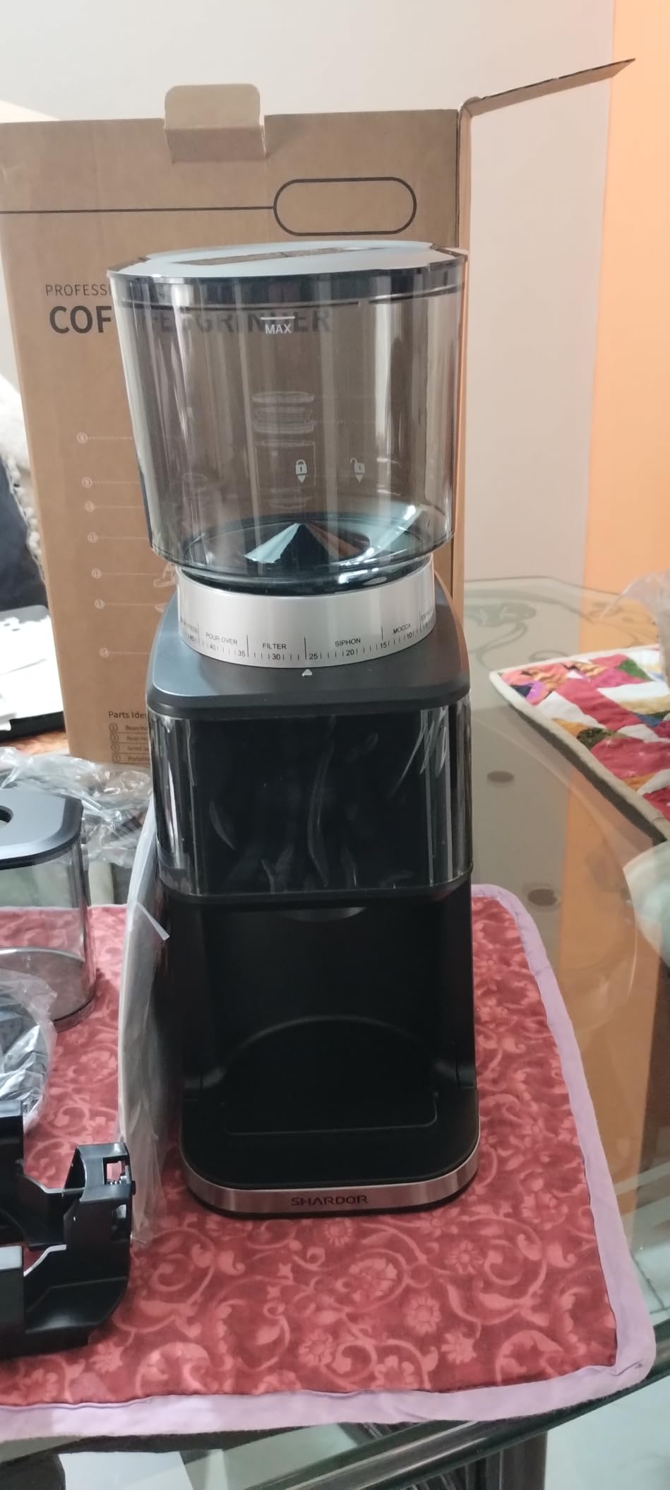 SHARDOR Conical Burr Espresso Coffee Grinder Electric with Precision Timer 2.0, Touchscreen Adjustable Burr Mill with 51 Precise Settings for Home Use, Anti-static, Stainless Steel customer photo 2