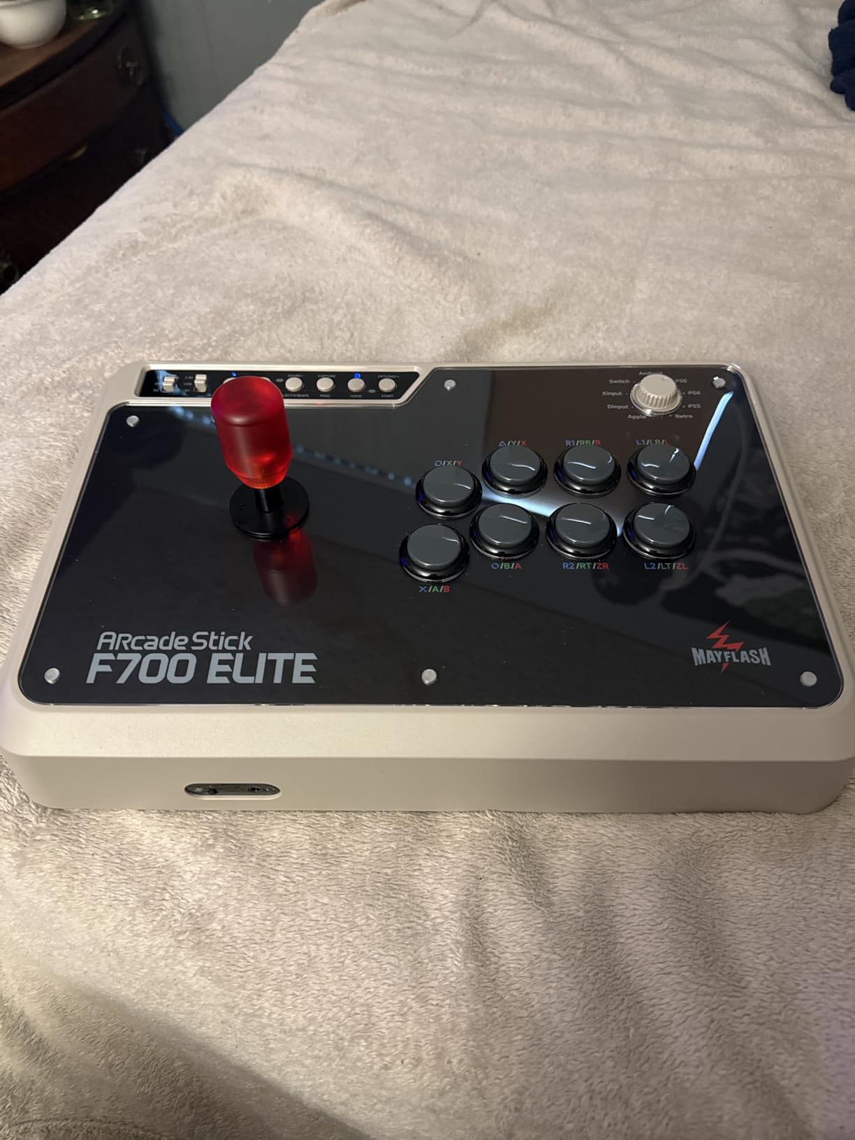 MAYFLASH Arcade Stick F700 Elite with Sanwa buttons and joystick for PS5, PS4, Switch/Switch 2, Windows, Apple, Android and more. Fighting Stick Support Wireless Bluetooth, 2.4G and Wired Connection customer photo 2
