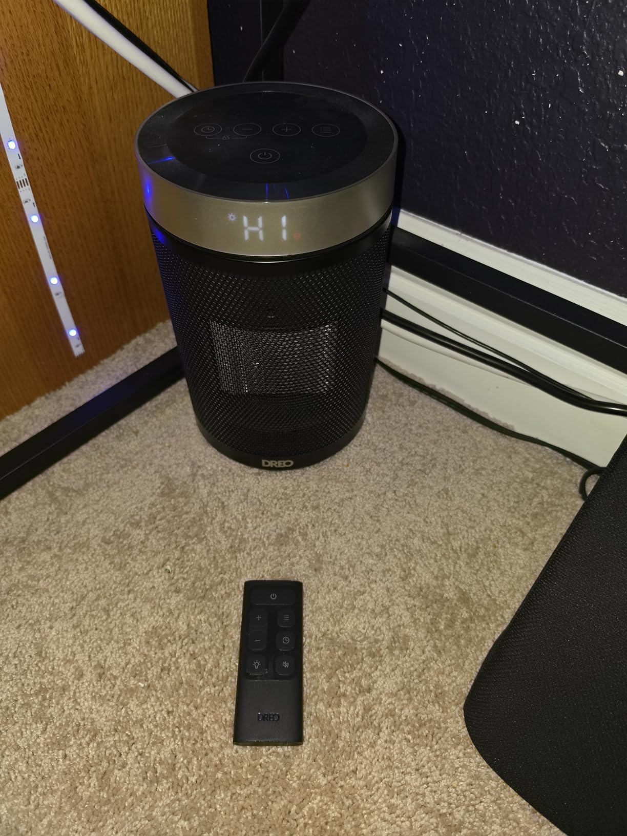 DREO Space Heater, Portable Electric Heaters for Indoor Use with Thermostat, Digital Display, 1-12H Timer, Eco Mode and Fan Mode, 1500W PTC Ceramic Fast Safety Heat for Office Bedroom Home, Black customer photo 2