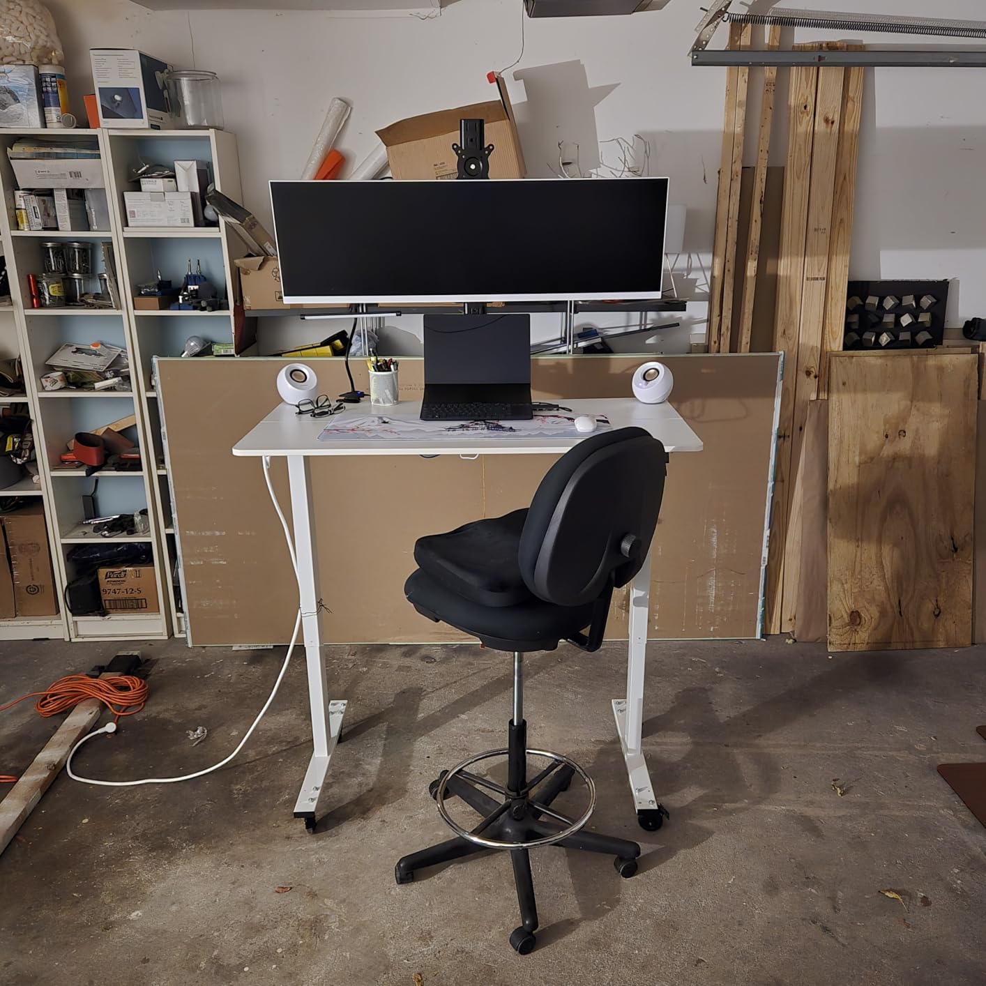 FLEXISPOT 71x32 Inch Electric Large Standing Desk for Home & Office, Spacious Splice Board Desk with Cable Management & Organizer, Cup Holder & Hook, Black customer photo 1