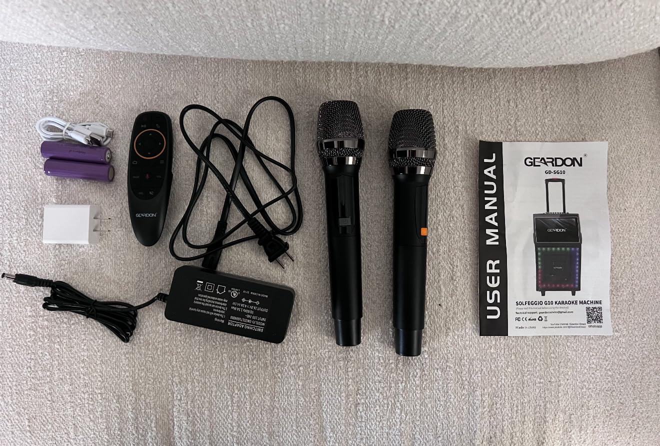 Karaoke Machine with Lyrics Display Screen for Adults, 15 Inches Tablet, Bluetooth Speaker w/ 2 Rechargeable UHF Mics, 1000W Peak Power, DJ Lights, Portable Karaoke System for Any Occasion customer photo 1