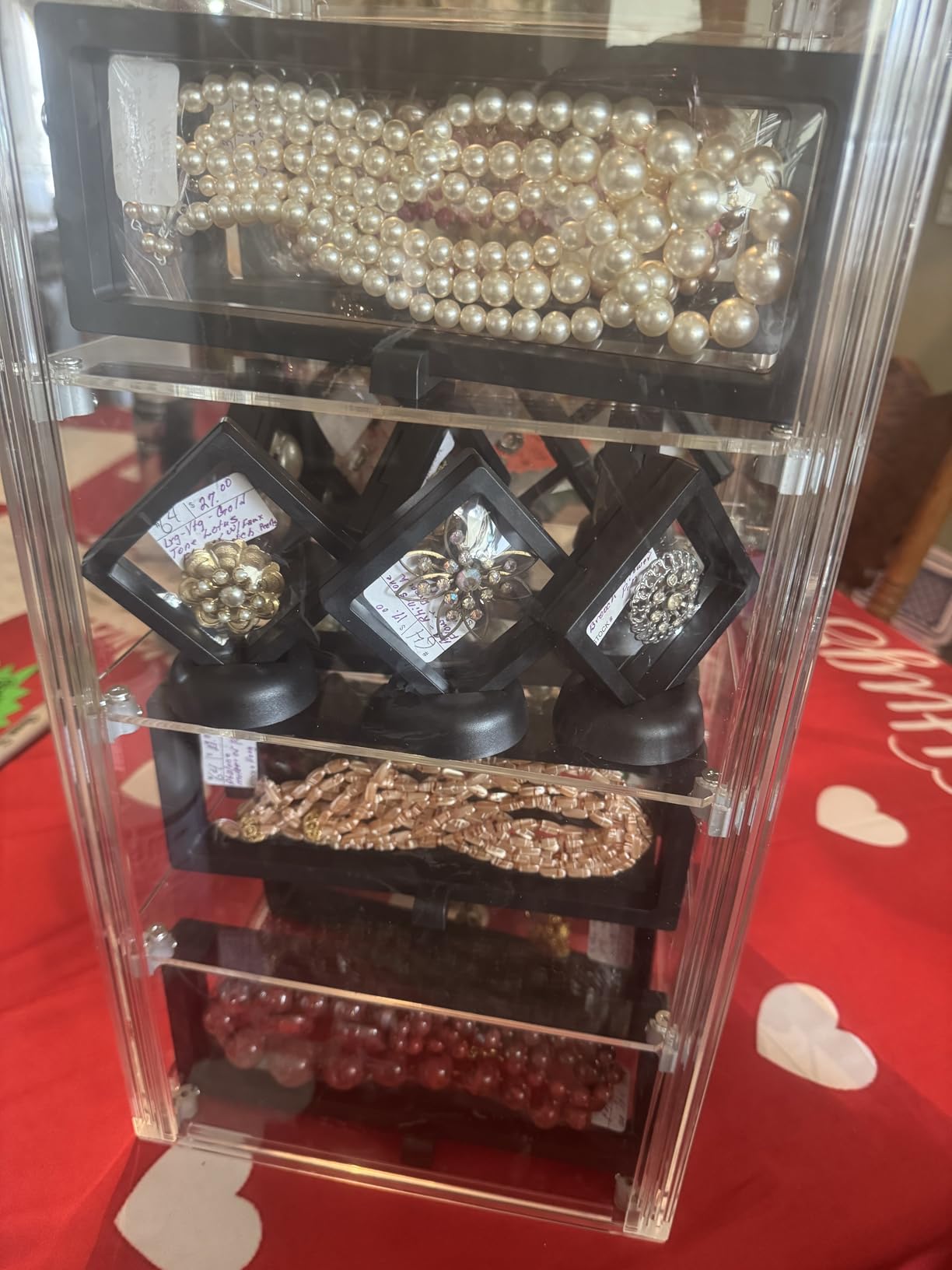 NONEMEY Acrylic Display case with Lock,3 Tier Lockable Security Display Case, Dustproof Protection Countertop Organizer Box for Collectibles (3Tier 12×5.9×16inch;30.5×15×41cm) customer photo 1