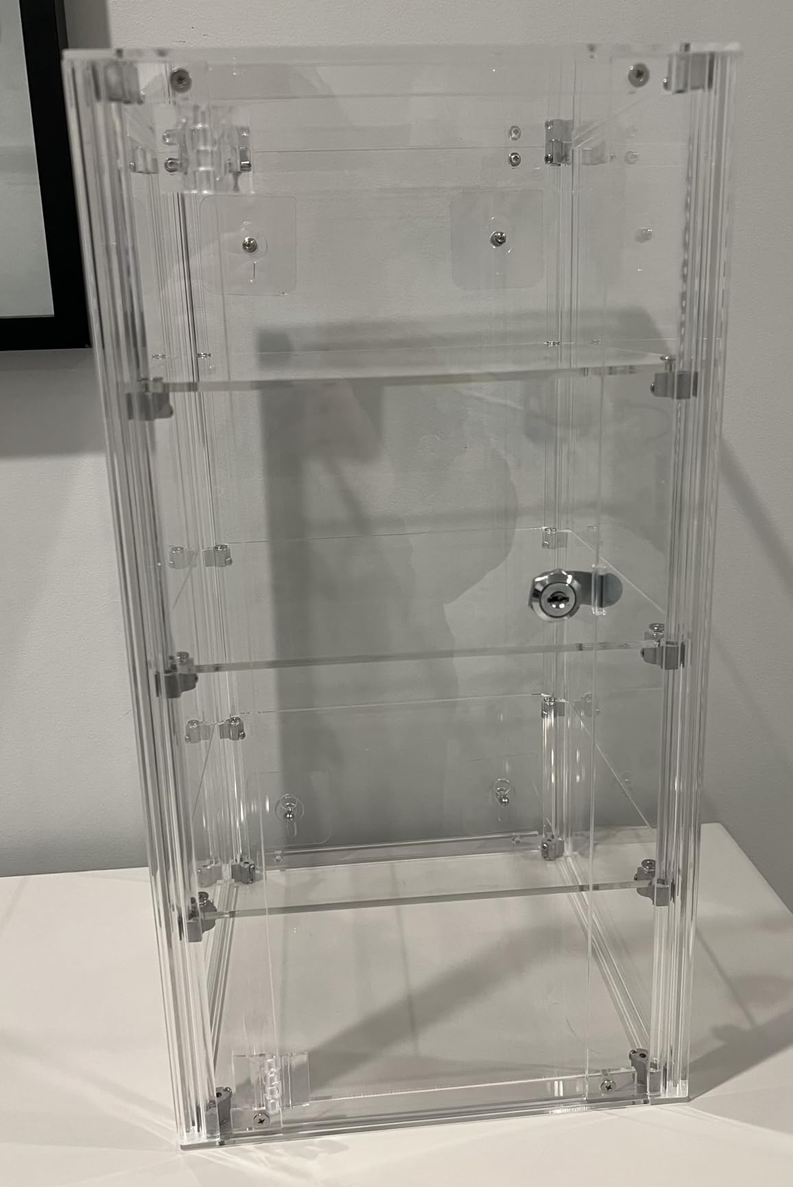 NONEMEY Acrylic Display case with Lock,3 Tier Lockable Security Display Case, Dustproof Protection Countertop Organizer Box for Collectibles (3Tier 12×5.9×16inch;30.5×15×41cm) customer photo 2