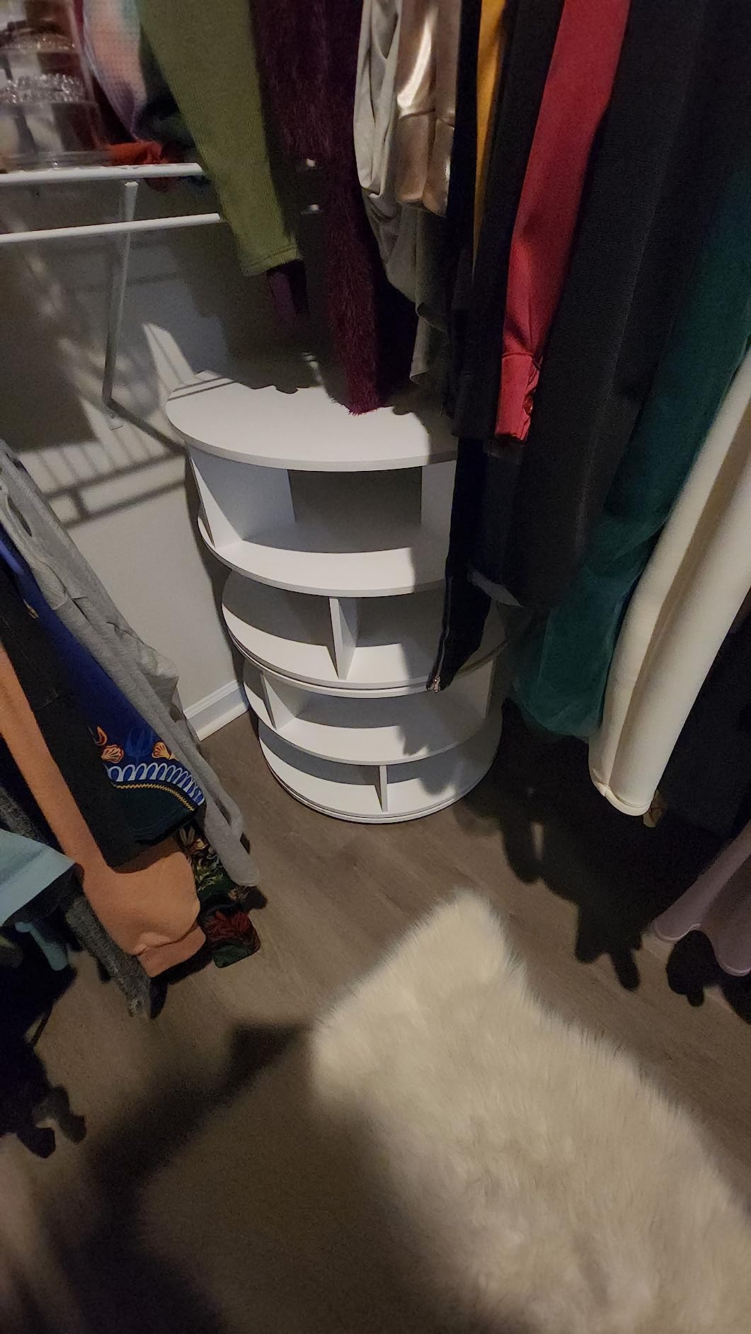 Kings Brand Furniture - 5-Tier Rotating Shoe Rack, 360° Revolving Lazy Susan Spinning Shoe Rack Tower Storage Organizer for Closet Entryway Bedroom Hallway, Black customer photo 1