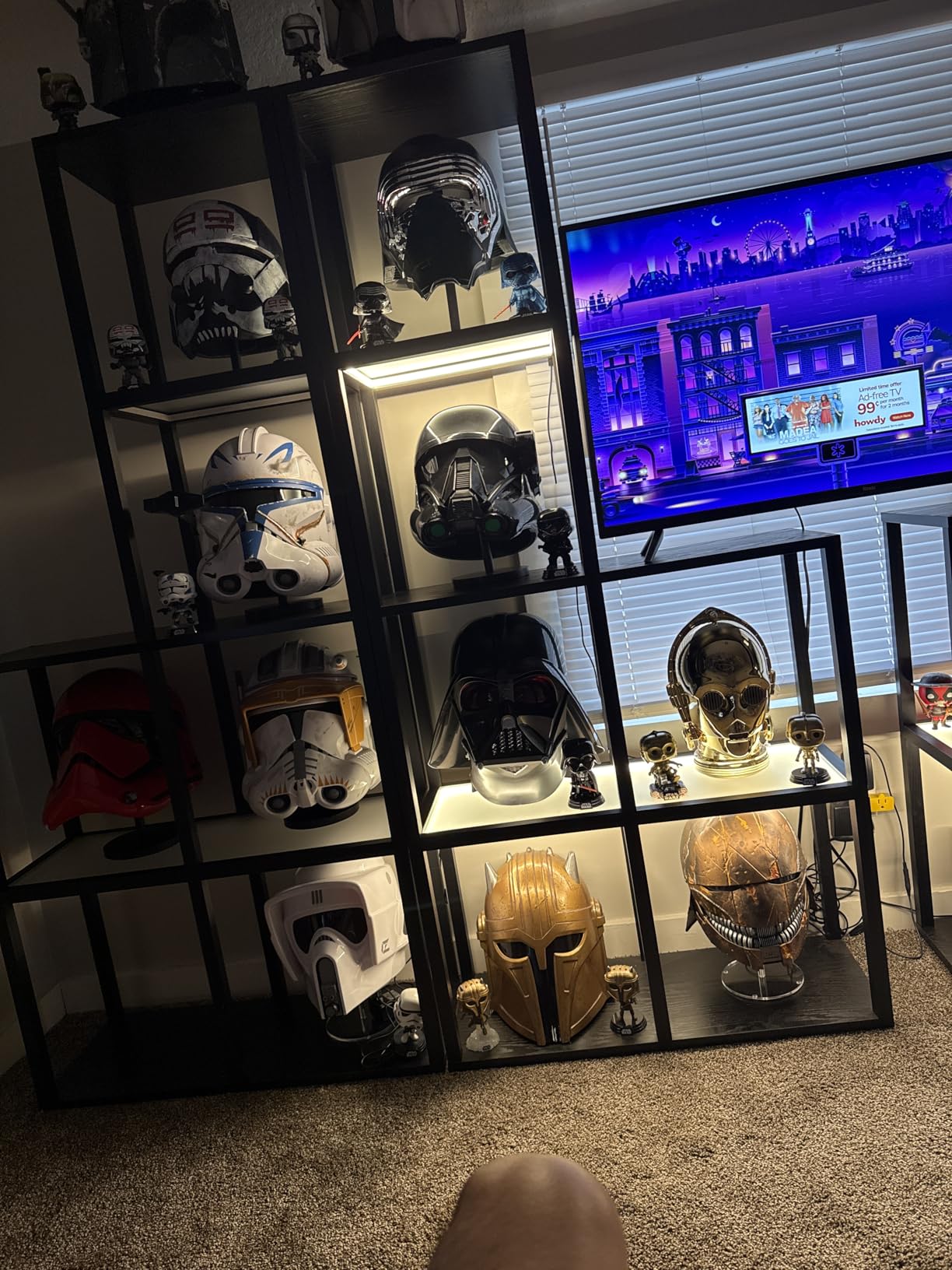 Display Shelf with LED Light Standing Floor Lamp with Glass Storage Shelves for Collectibles, 5 Tier Tall Corner Shelf Open Curio Cabinet customer photo 2