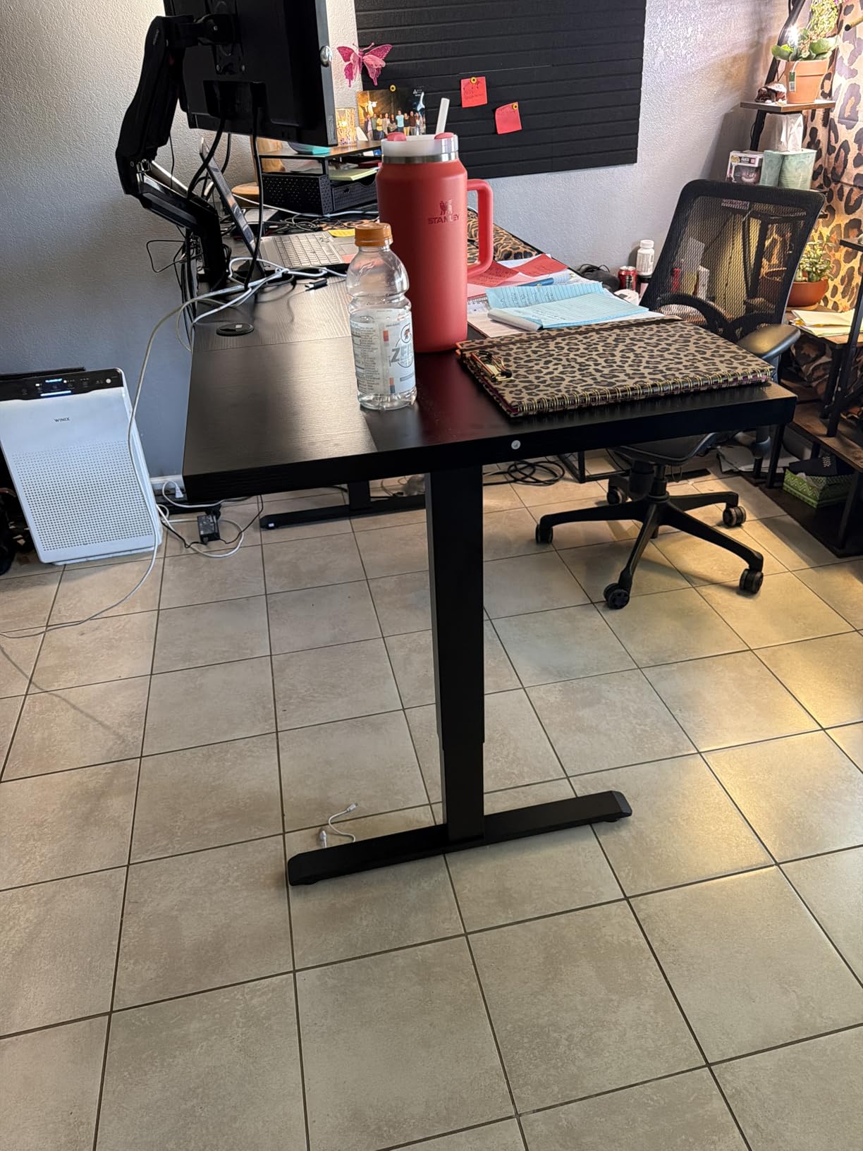 OffiGo 71 Inch Executive Electric Standing Desk, Height Adjustable Desk with Power Outlet & 1.38