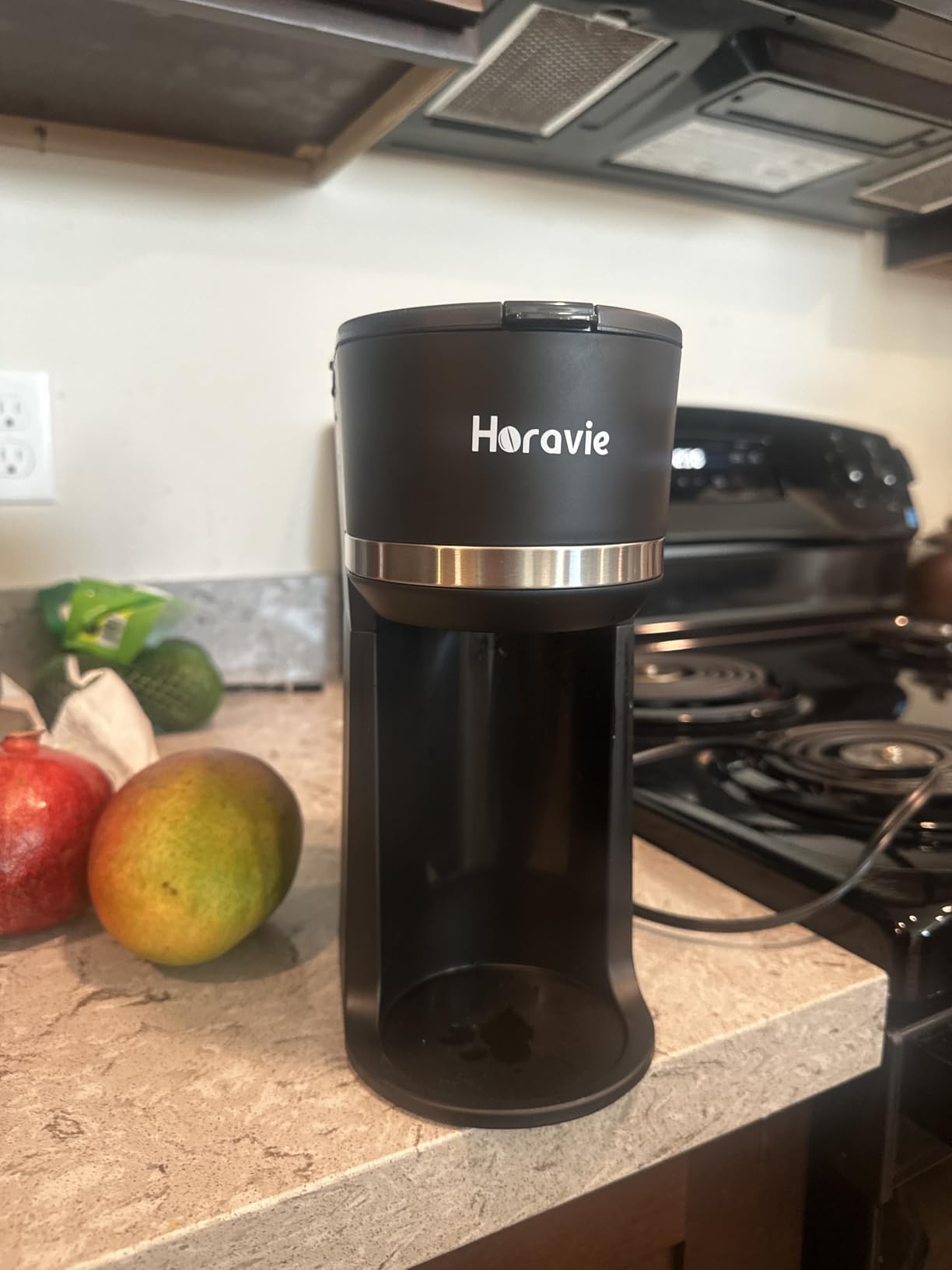 Mini Single Serve Coffee Maker for K Cup and Ground Coffee, Fast Brew One Cup Coffee Machine with Descaling Reminder and Water Window, 6 to 12 oz. Brew Sizes, Black customer photo 1