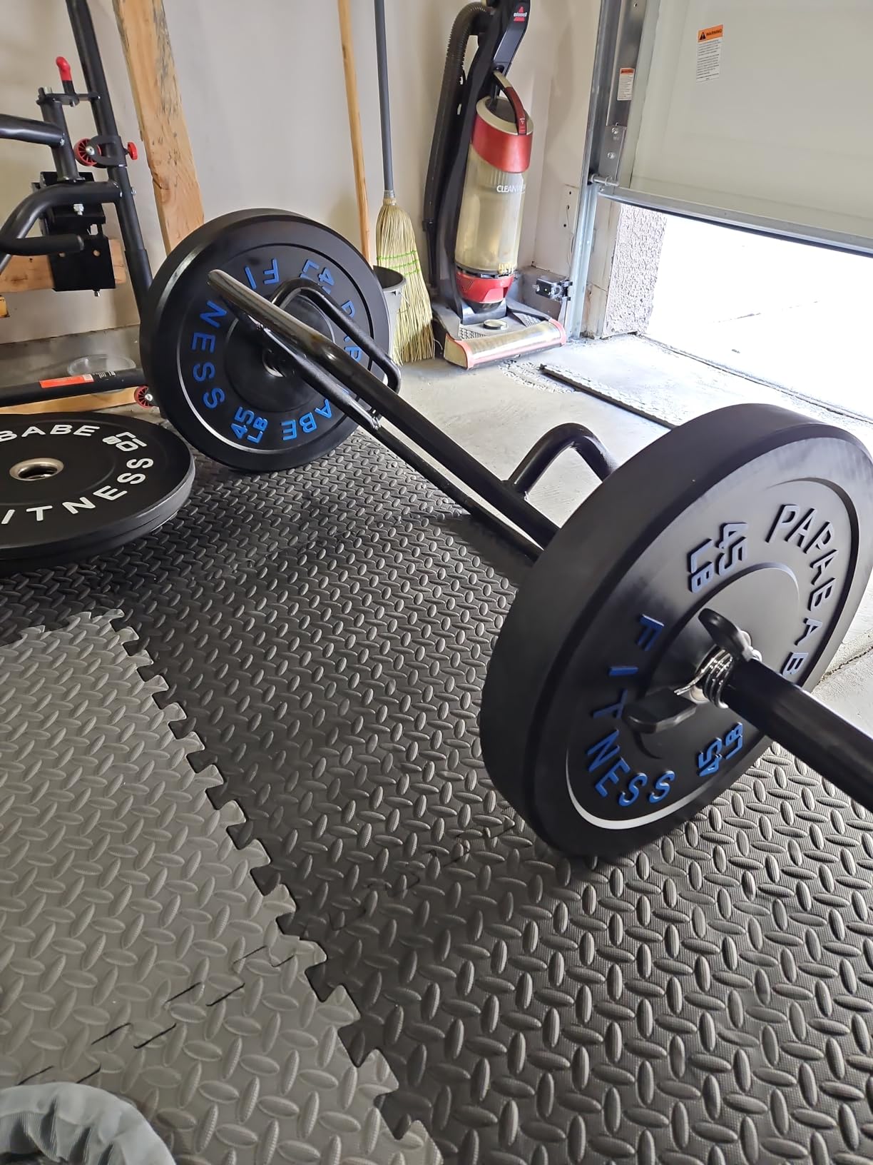 Papababe Weight Plates, 2-Inch Weights Plates Set, Floor Protective Rubber Weight Plates, 10-600lbs Bumper Plates for Barbell Strength Training & Weightlifting customer photo 2