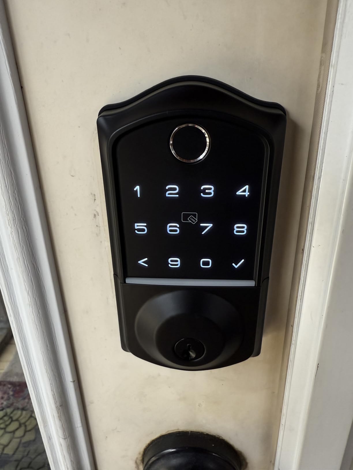 Veise VE017 Fingerprint Smart Door Lock, App Control, 8-in-1 Keyless Entry, Auto Lock, Emergency Power Port, Electronic Touchscreen Keypad, Biometric Smart Locks for Front Door, Matte Black customer photo 1