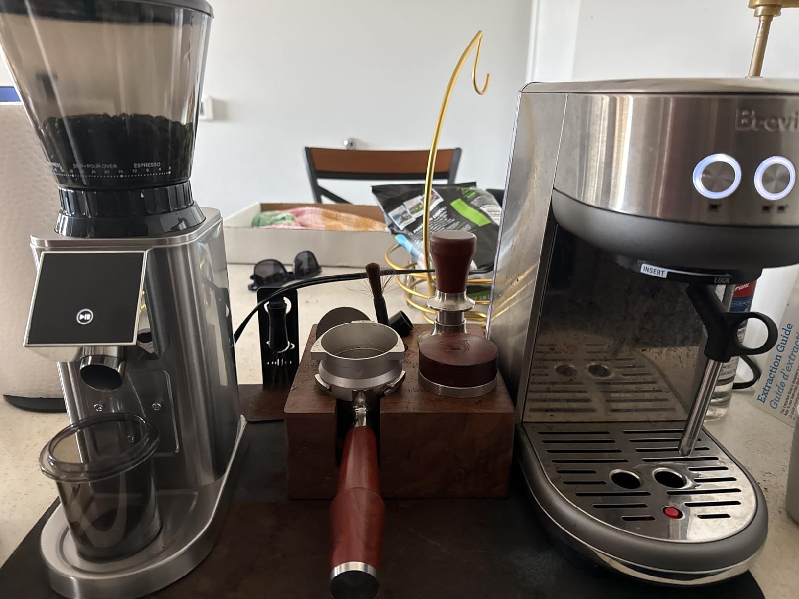 Tuni G1 Conical Burr Coffee Grinder, 48 Grind Settings Anti-static Burr Mill, Precision Electronic Timer and LED Touchscreen for Espresso/Drip/Cold Brew/French Press, Stainless Steel, Silver customer photo 2