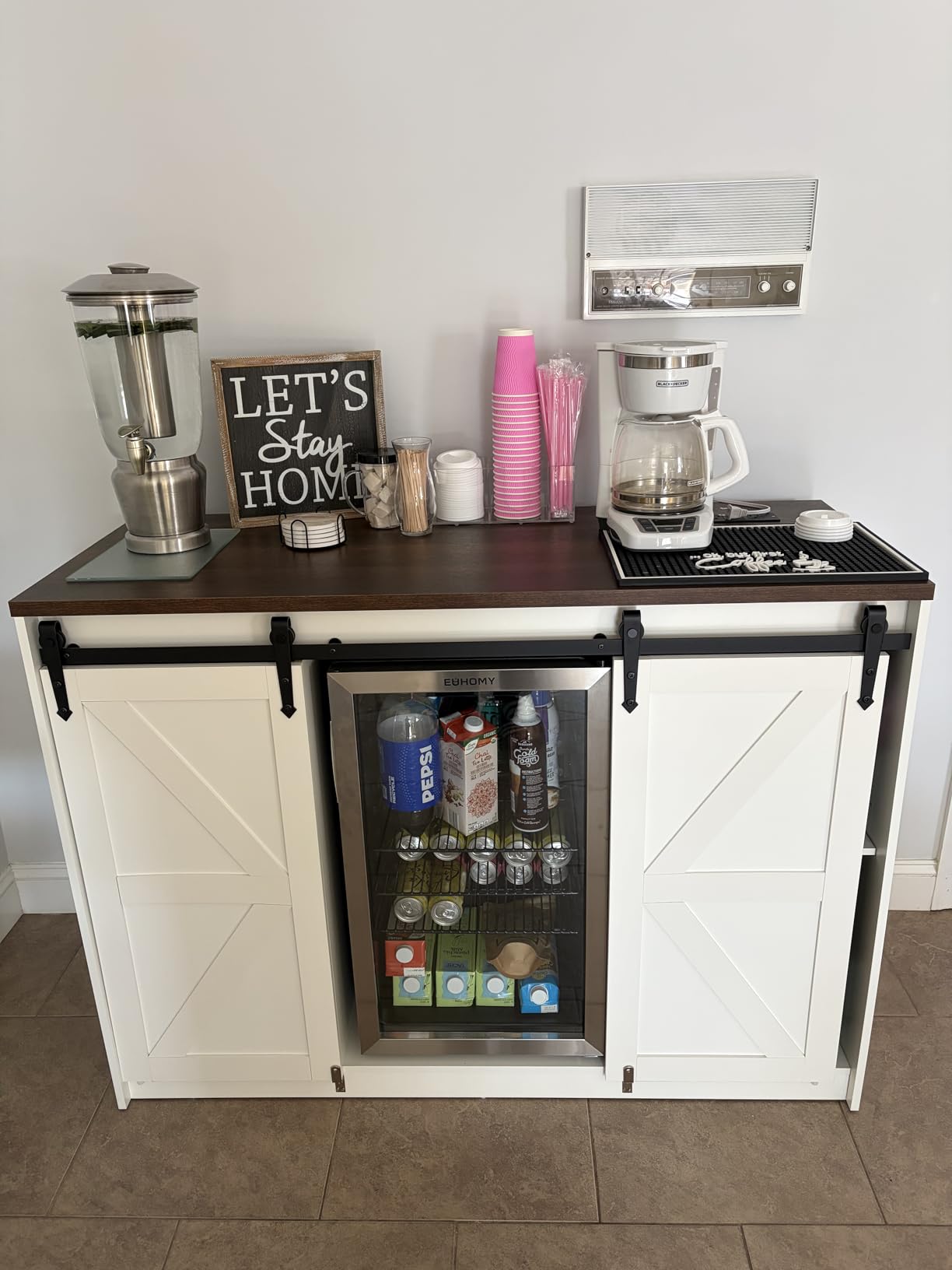 EUHOMY Beverage Refrigerator Cooler, 128 Can Mini Fridge with Glass Door for Soda Beer or Wine, Beverage Cooler for Home, Office, Bar with Adjustable Removable Shelves, Silver customer photo 2