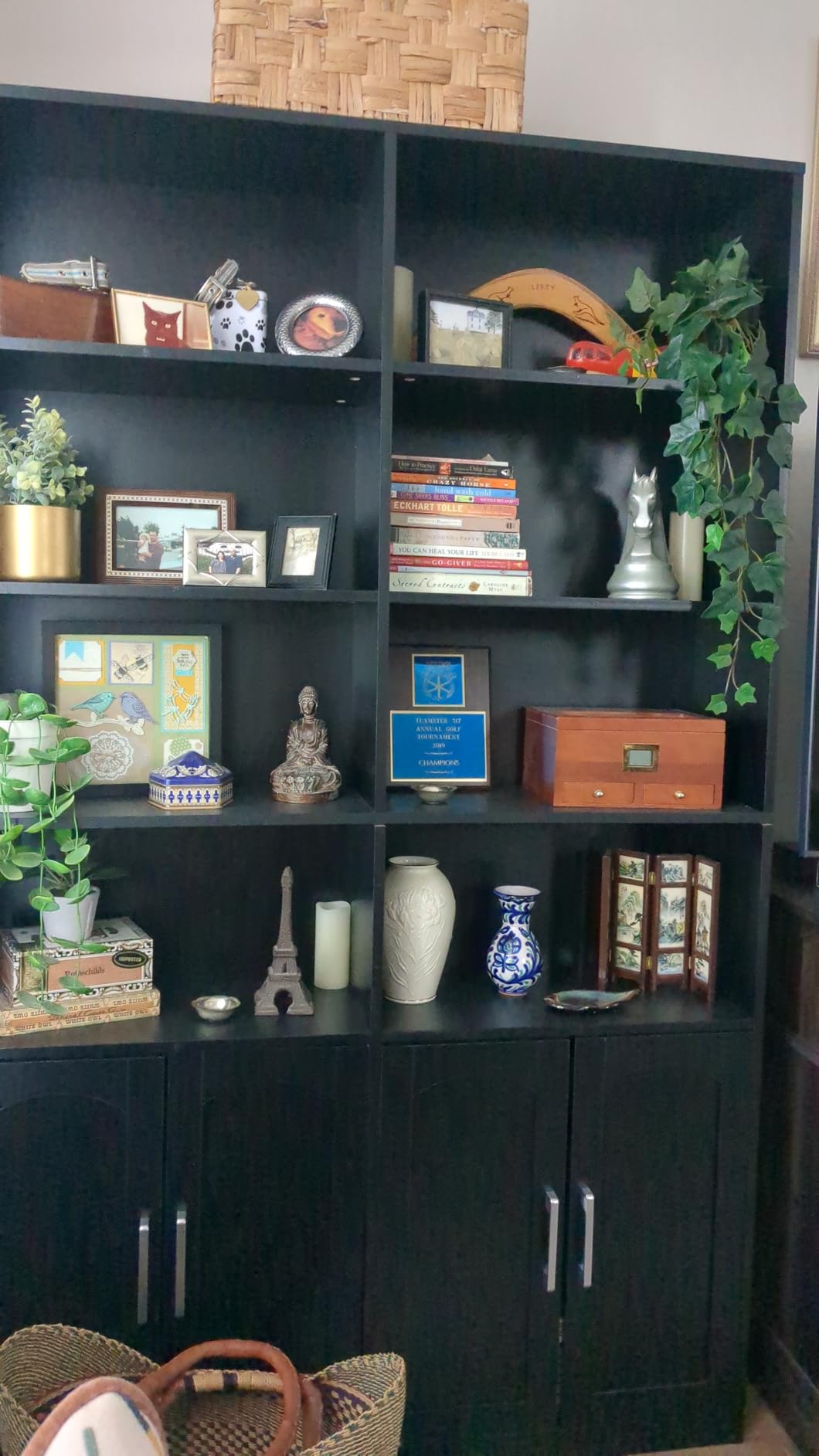 FACBOTALL Bookshelf and Bookcase with Doors, 6 Tier Double Wide Large Bookshelves, Open Display Shelves, 73'' Tall Bookshelf with Storage Cabinets for Home Office, Living Room, Library, White customer photo 2