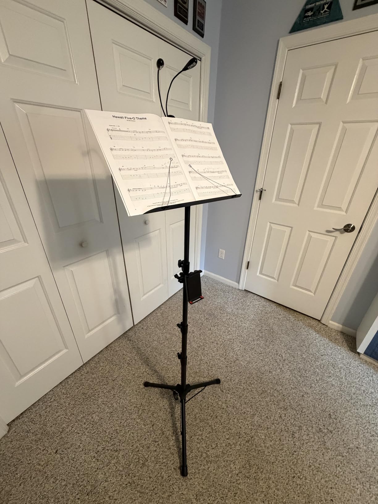 Sheet Music Stand with Light and Phone Holder, 57