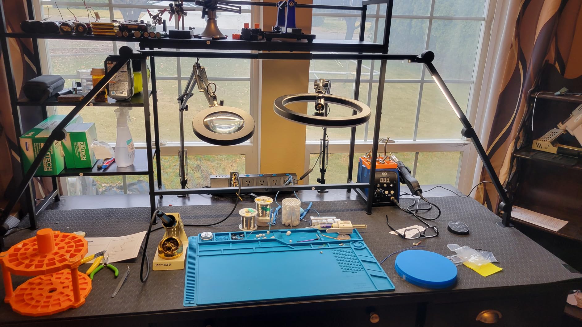 LED Desk Lamp with Clamp, Architect Desk Lamp with Remote, Flexible Swing Arm Desk Light with Dual LED Light, Stepless Dimming, 5 Color Mode & 4 Brightness for Sewing Painting Drafting Crafting customer photo 2